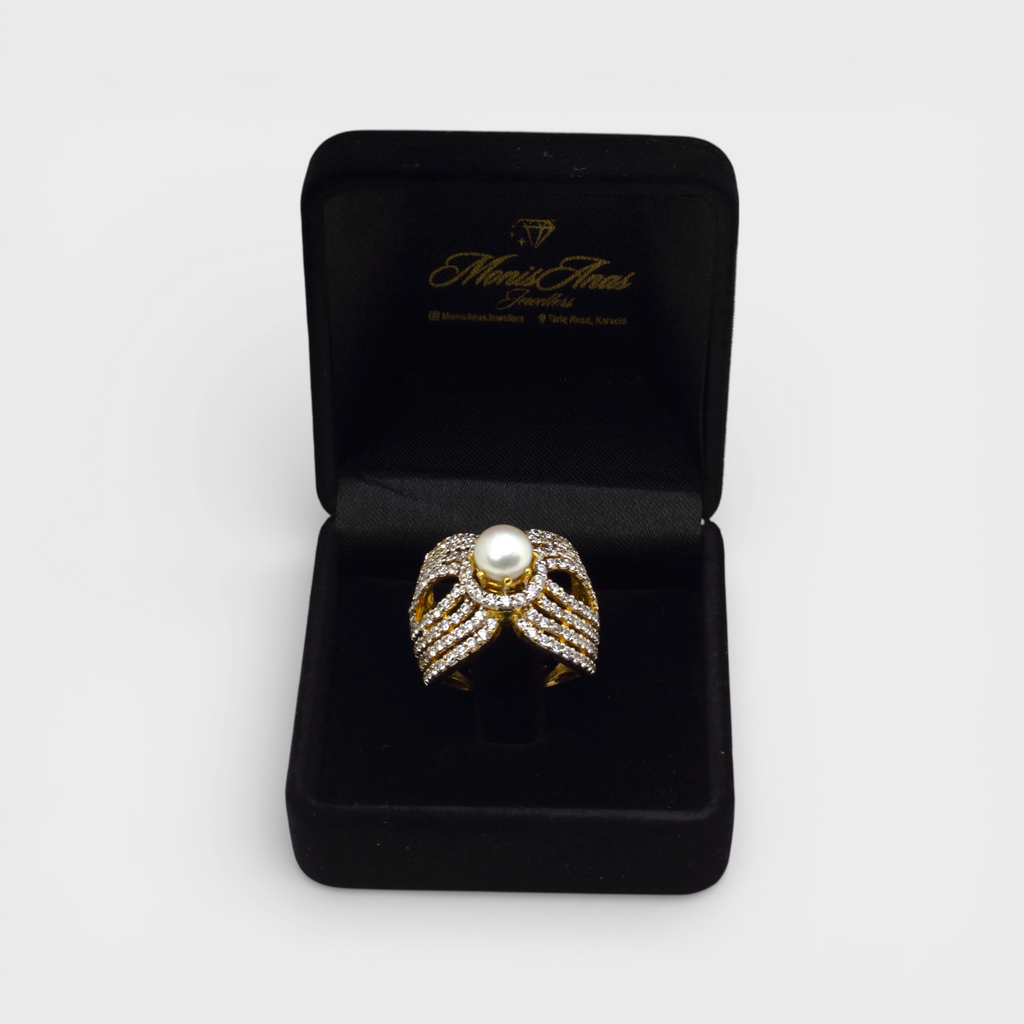 Pearl Bow Statement Ring