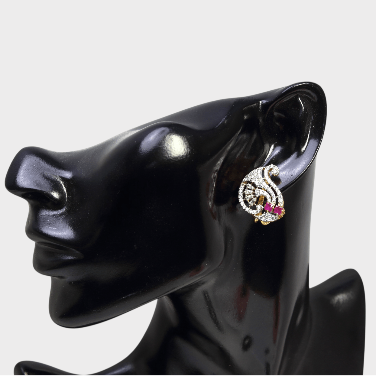 Ruby Paisley Studs - Monis Anas Jewellers