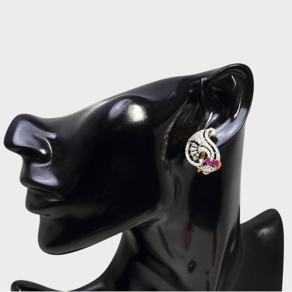 Ruby Paisley Studs - Monis Anas Jewellers