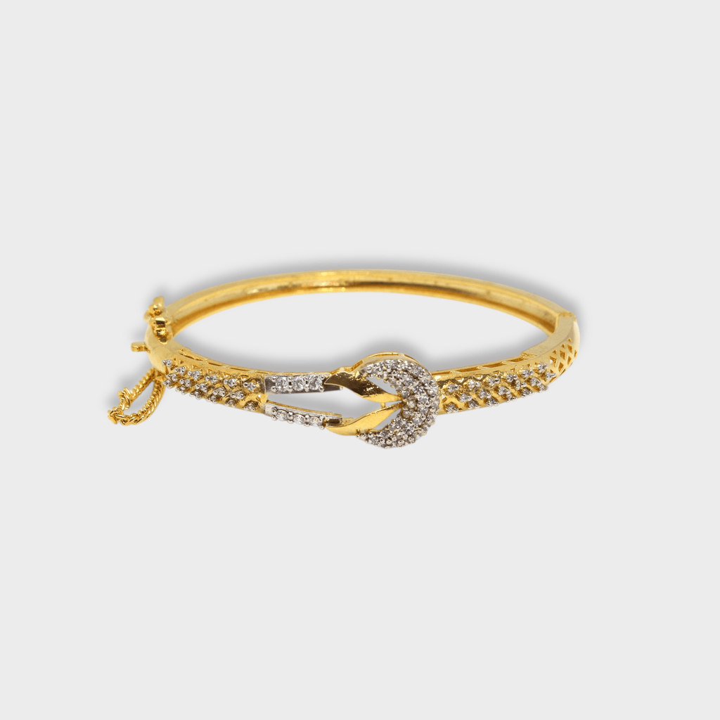 Golden Serpent Embrace Bangle - Monis Anas Jewellers