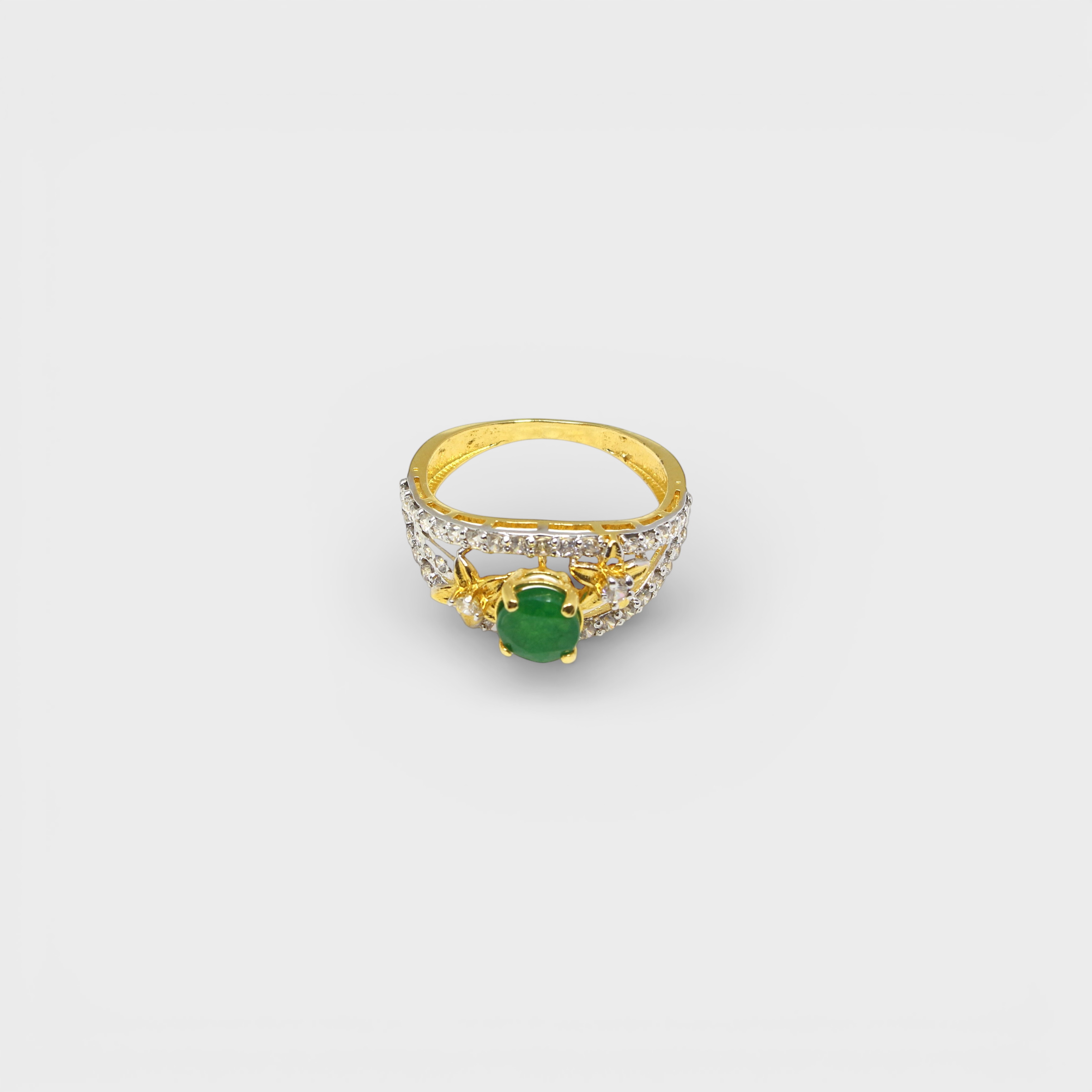 Emerald Lotus Solitaire Ring
