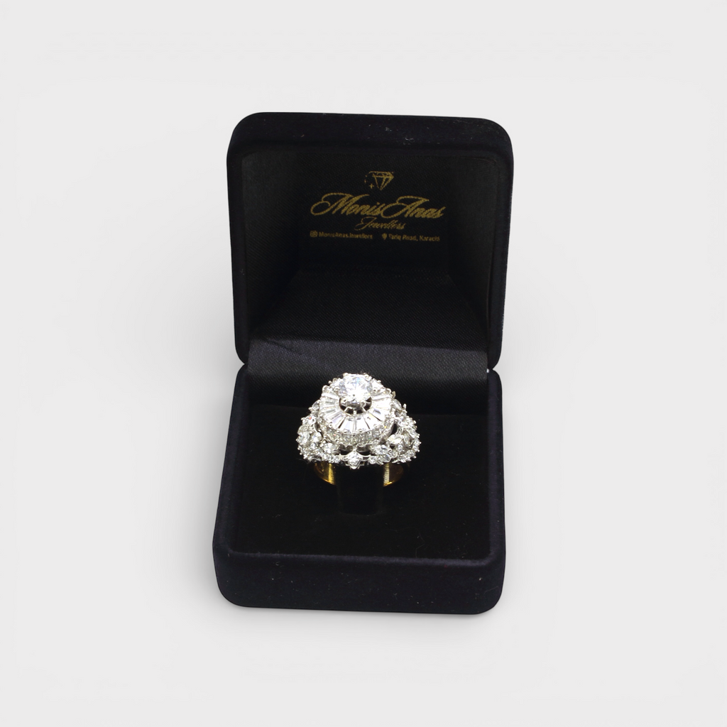 Imperial Halo Statement Ring – Multi-Layer CZ