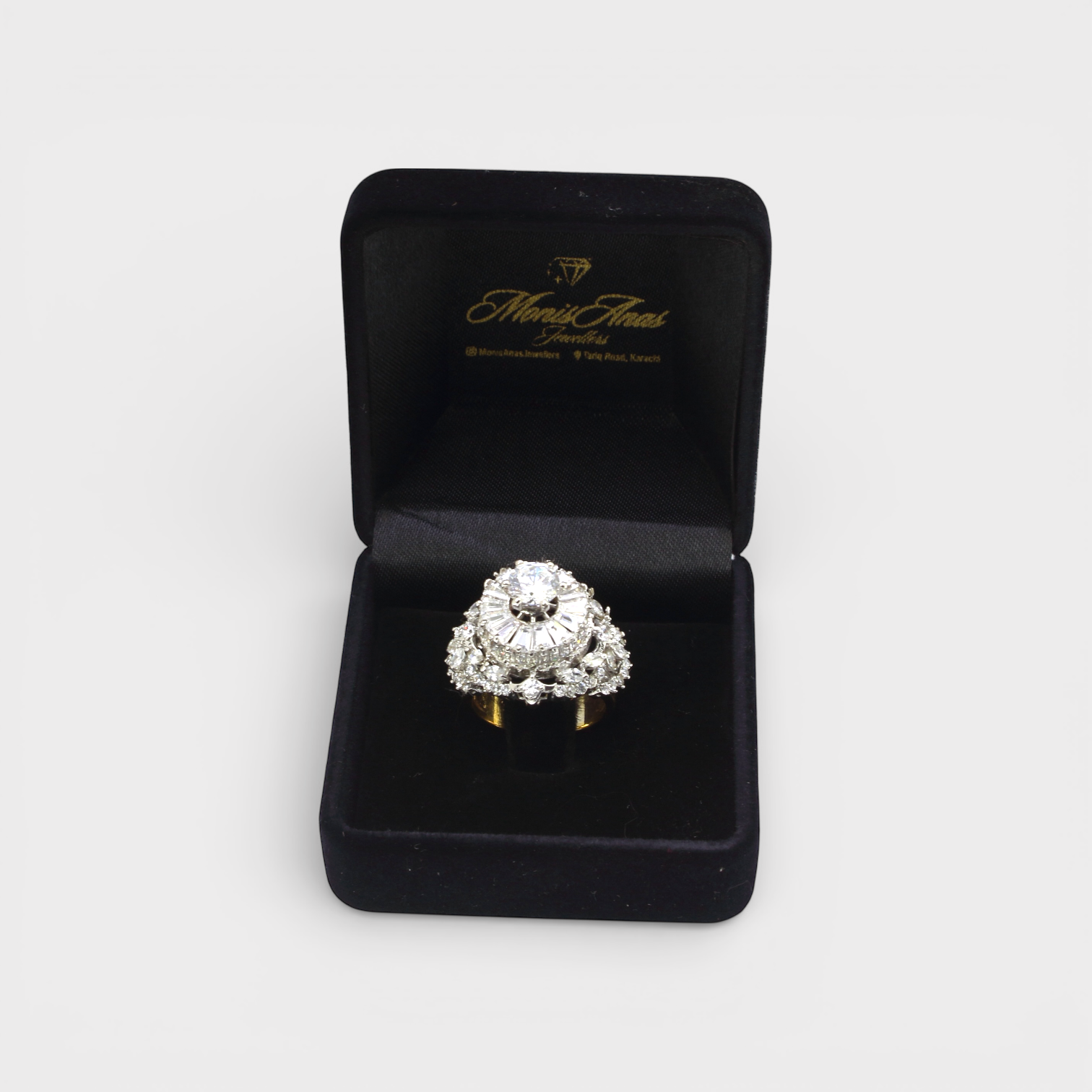 Imperial Halo Statement Ring – Multi-Layer CZ