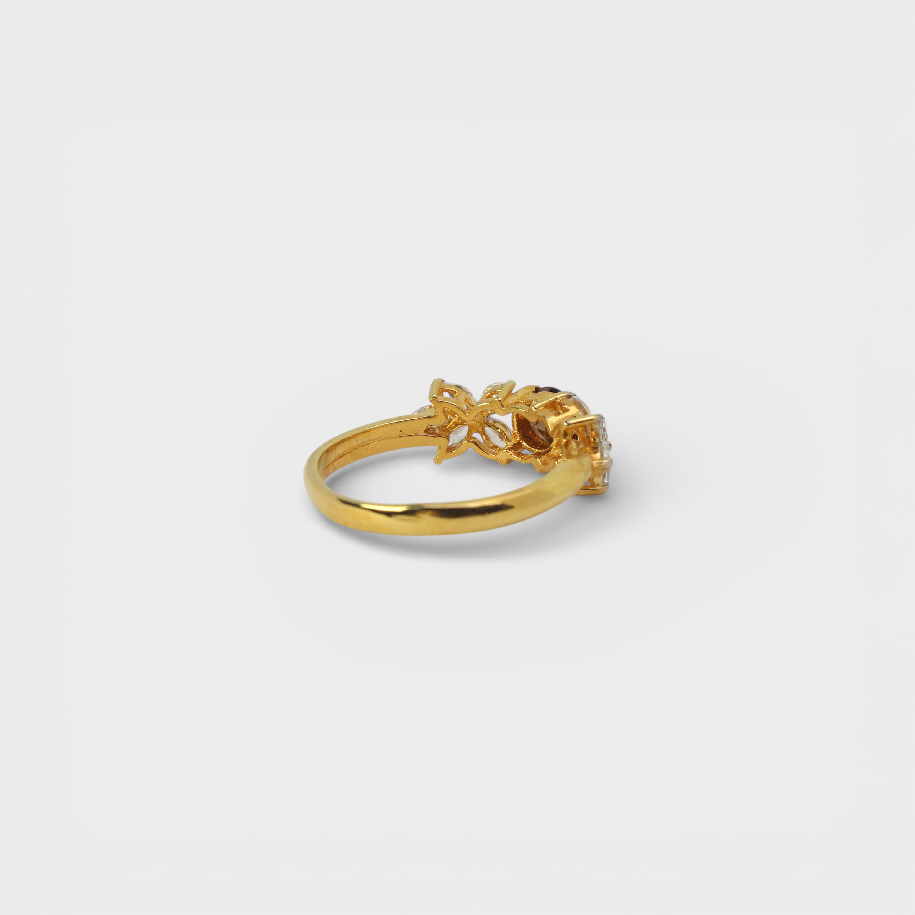 Champagne Zircon Flower Ring