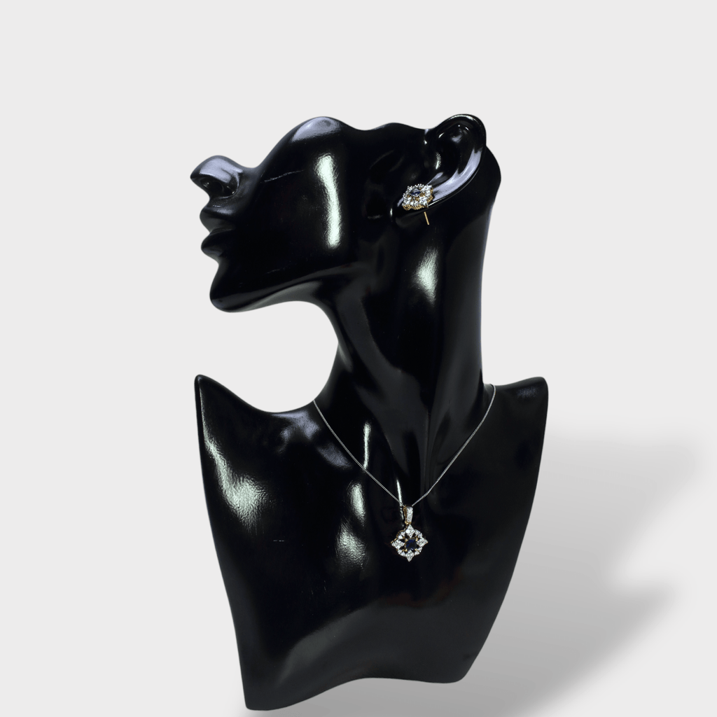 Royal Sapphire Blossom Locket Suite - Monis Anas Jewellers