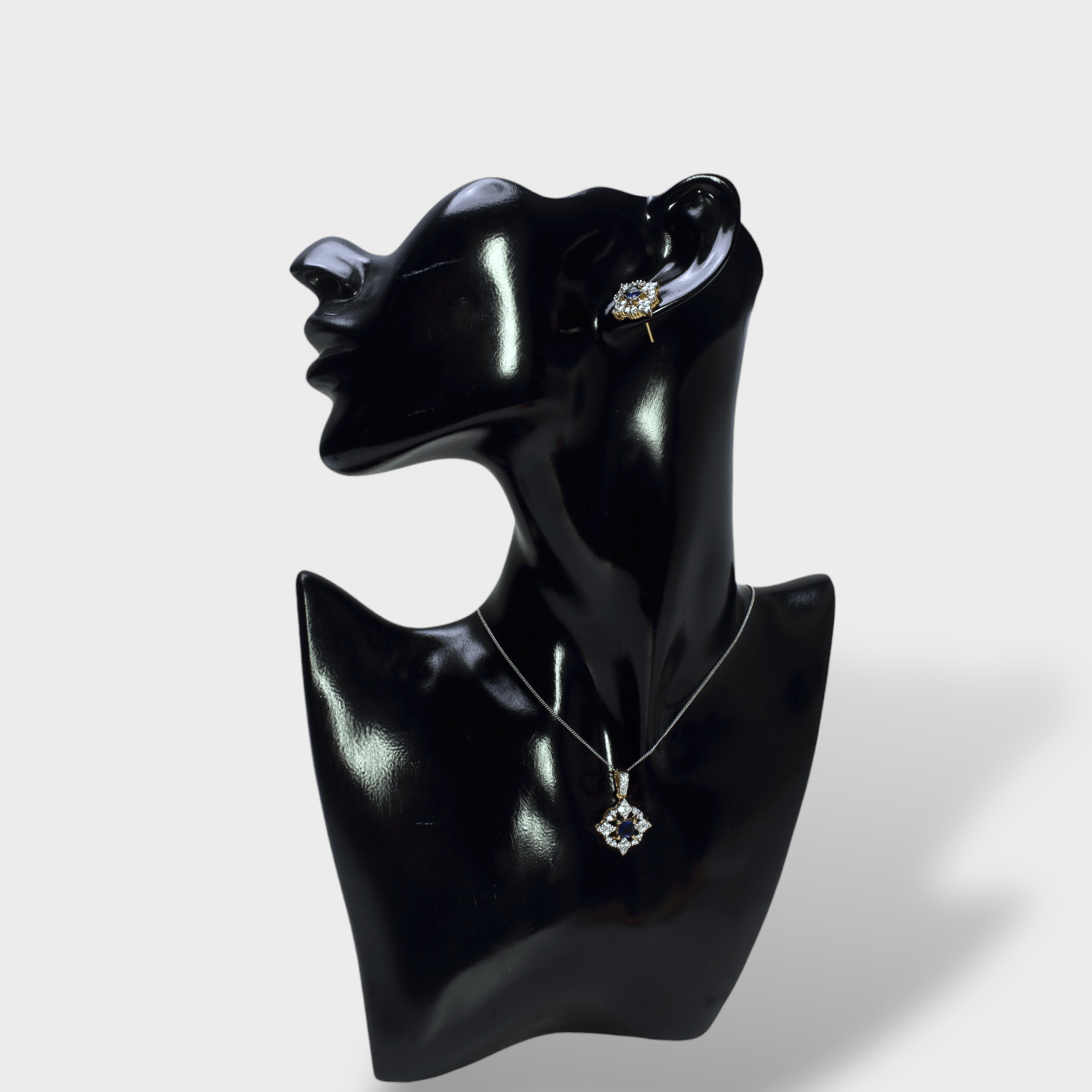 Royal Sapphire Blossom Locket Suite - Monis Anas Jewellers