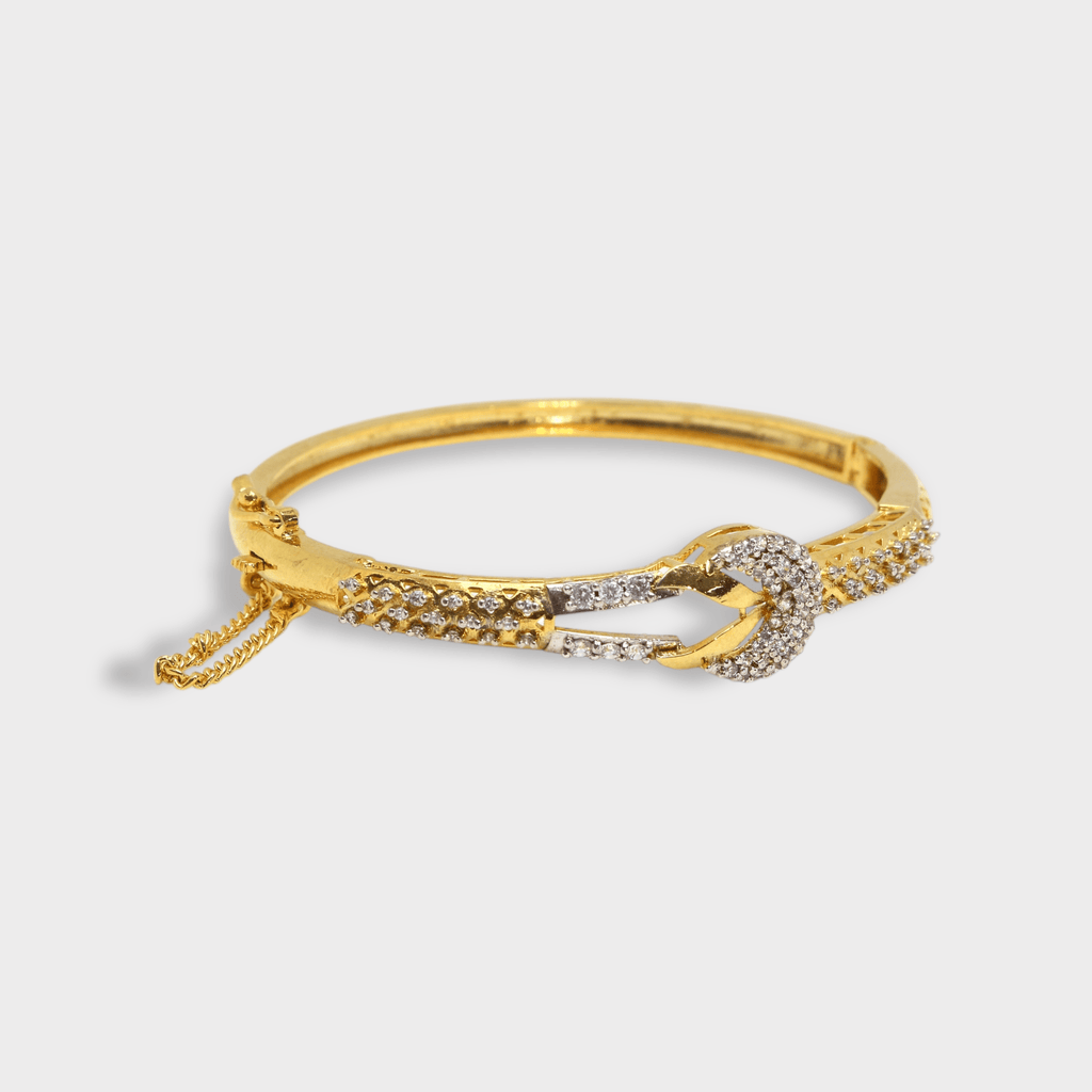 Golden Serpent Embrace Bangle - Monis Anas Jewellers