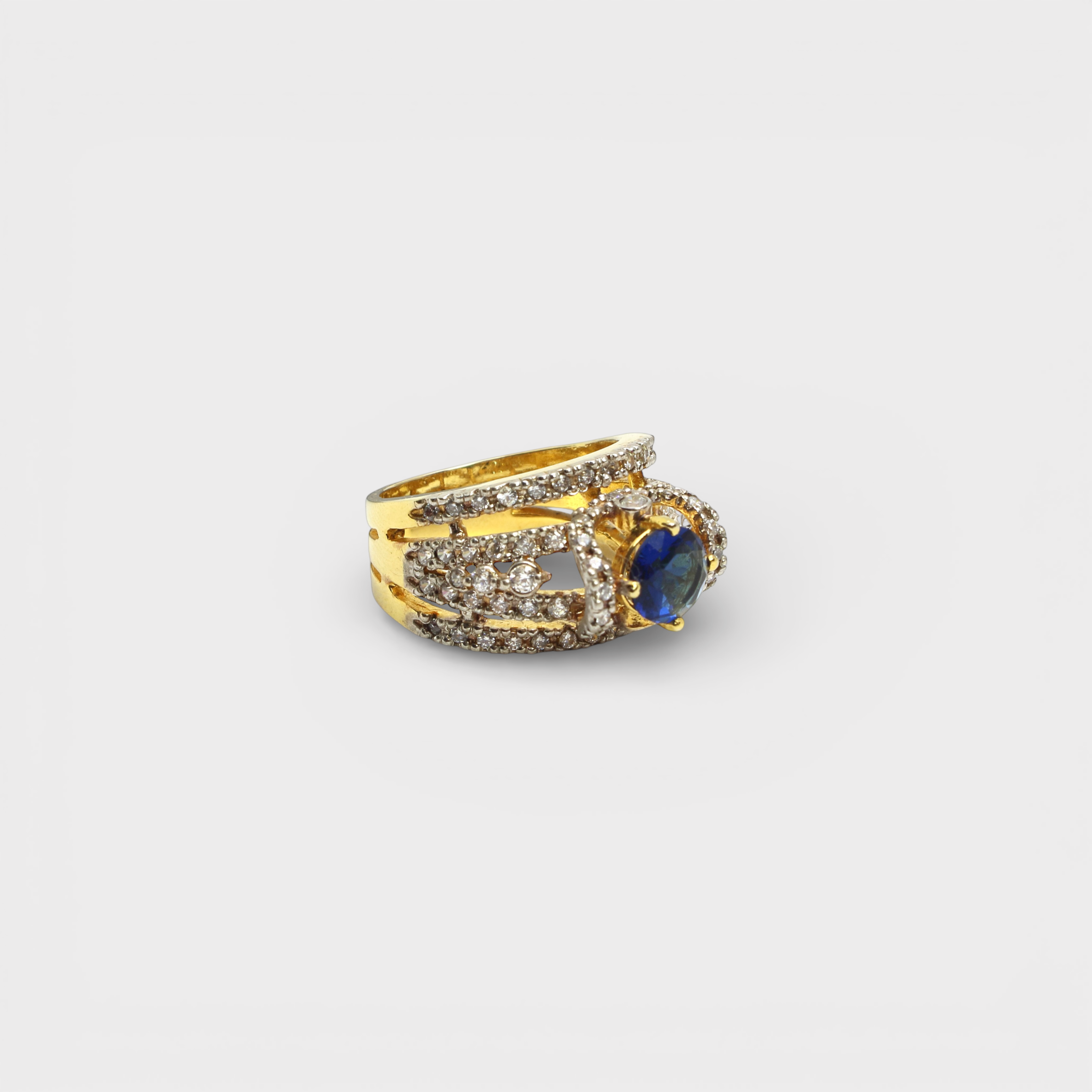 Blue Sapphire Open Lattice Ring