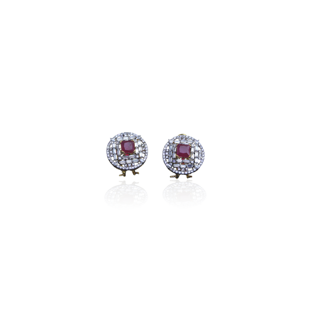 Regal Ruby Halo Studs