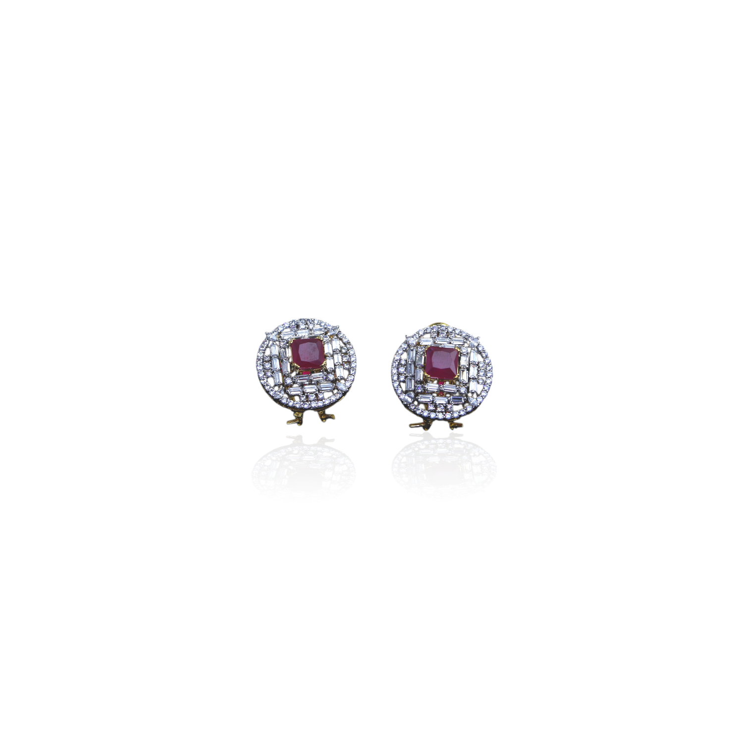 Regal Ruby Halo Studs