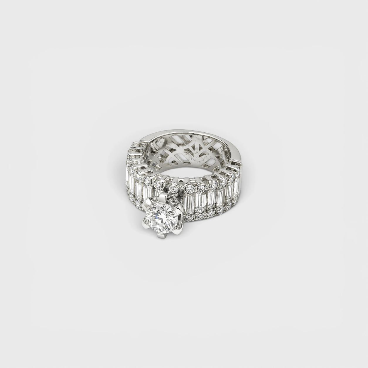 White Sapphire Wide Baguette Band Ring
