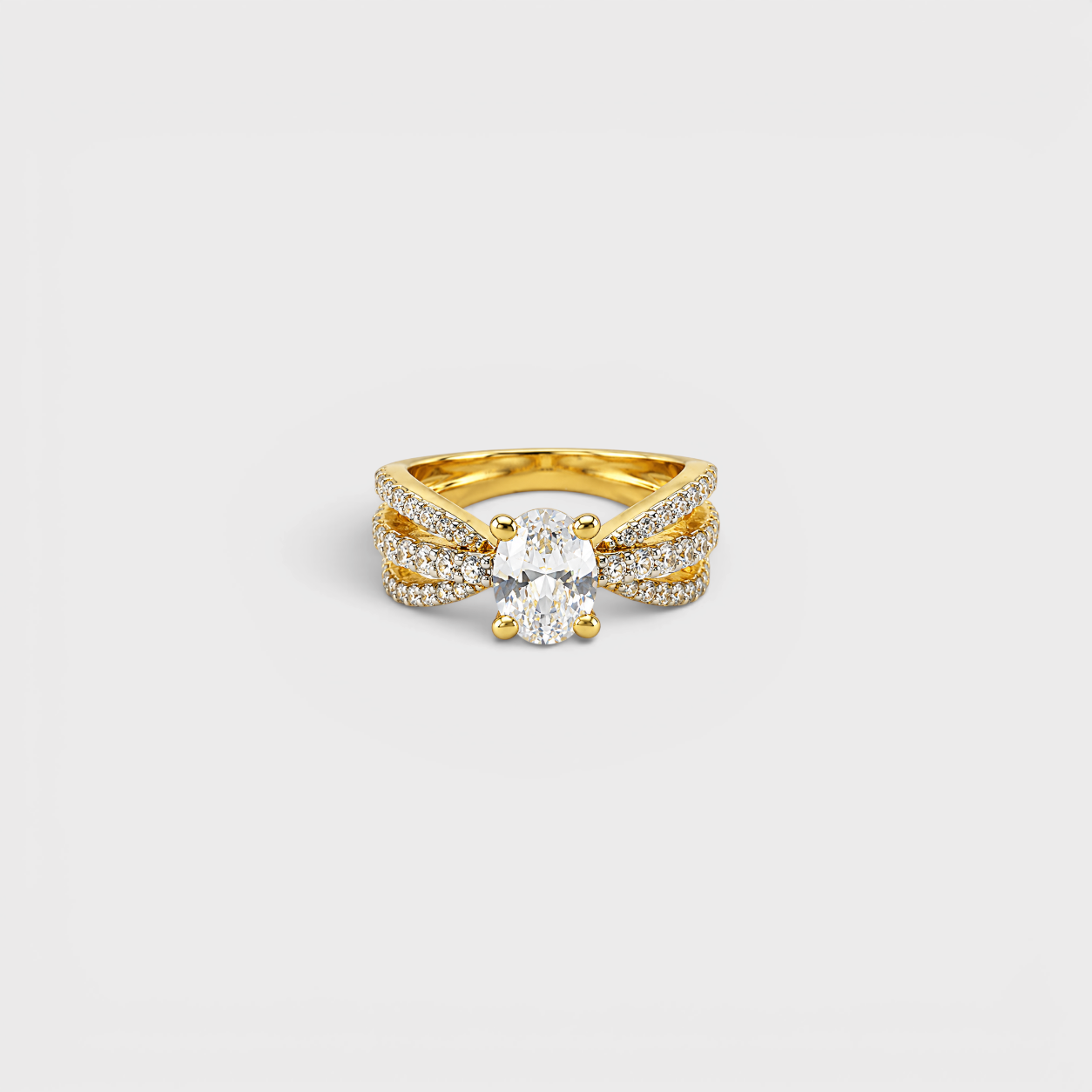 Cognac Zircon Floral Solitaire Ring