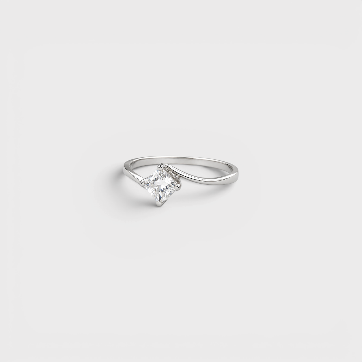 Princess-Cut CZ Solitaire Ring