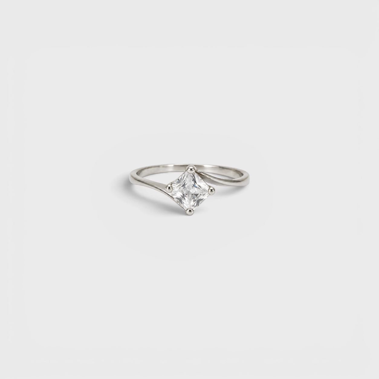 Princess-Cut CZ Solitaire Ring