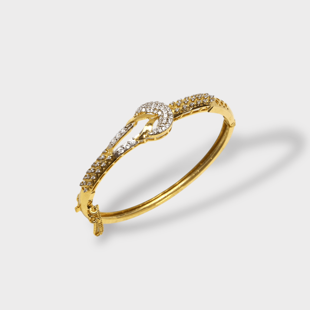 Golden Serpent Embrace Bangle - Monis Anas Jewellers