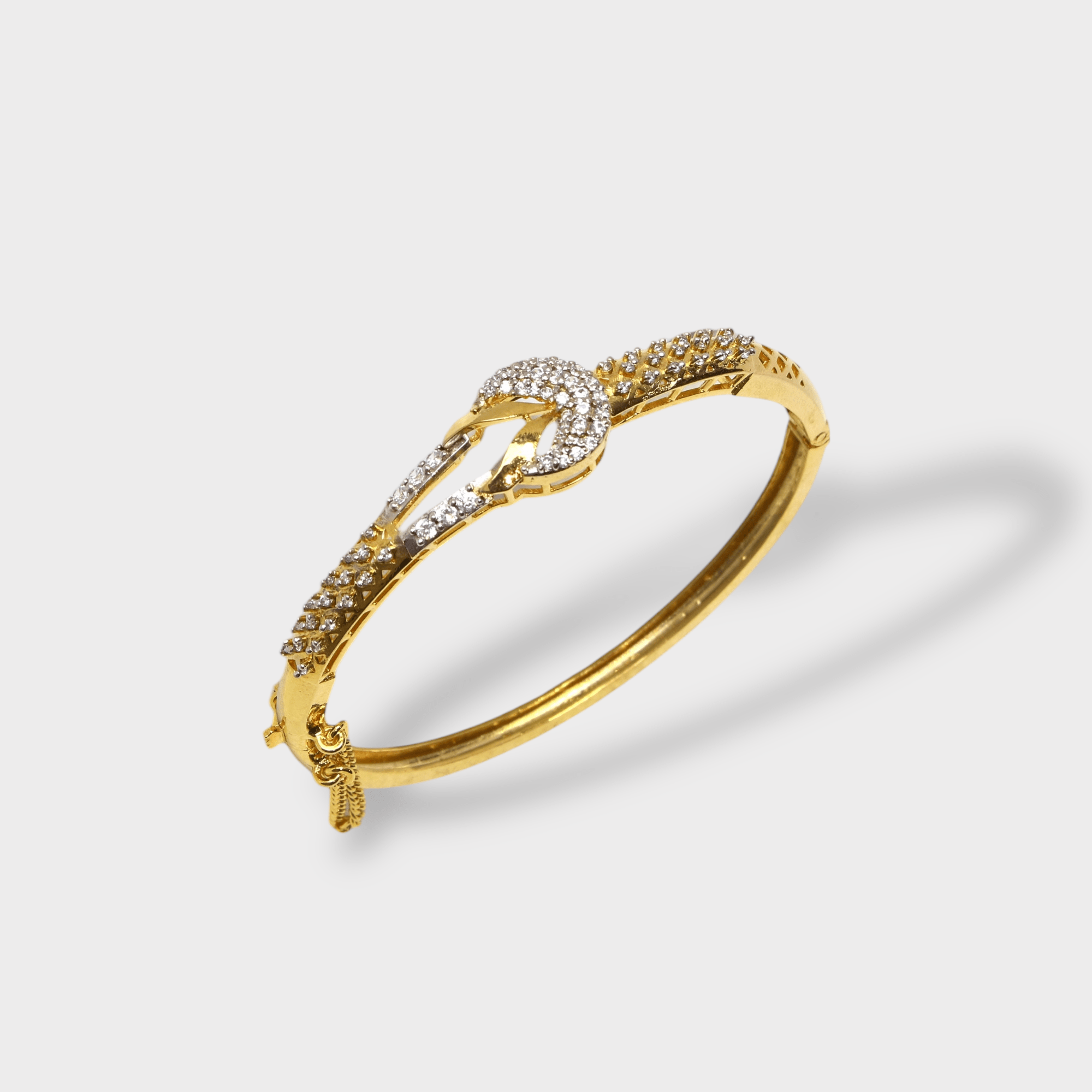 Golden Serpent Embrace Bangle - Monis Anas Jewellers