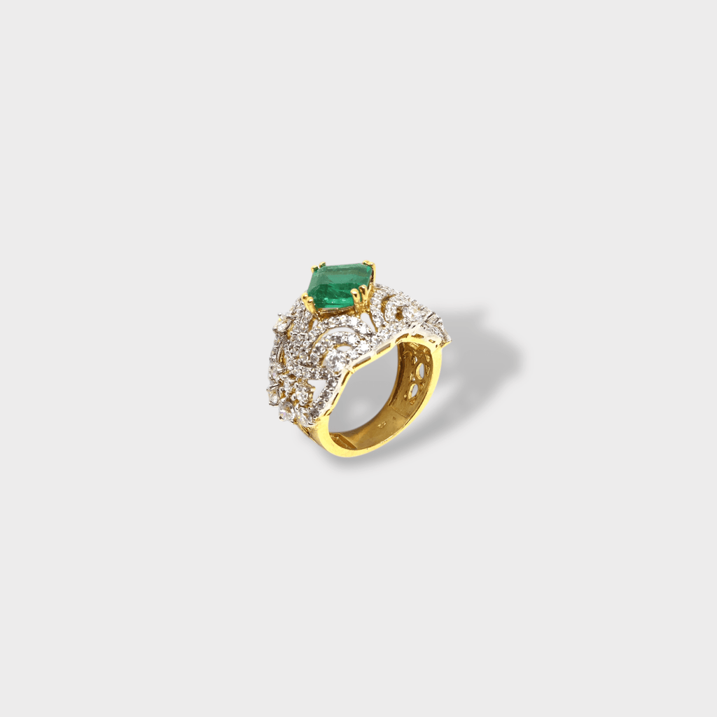 Emerald Majesty Ring - Monis Anas Jewellers