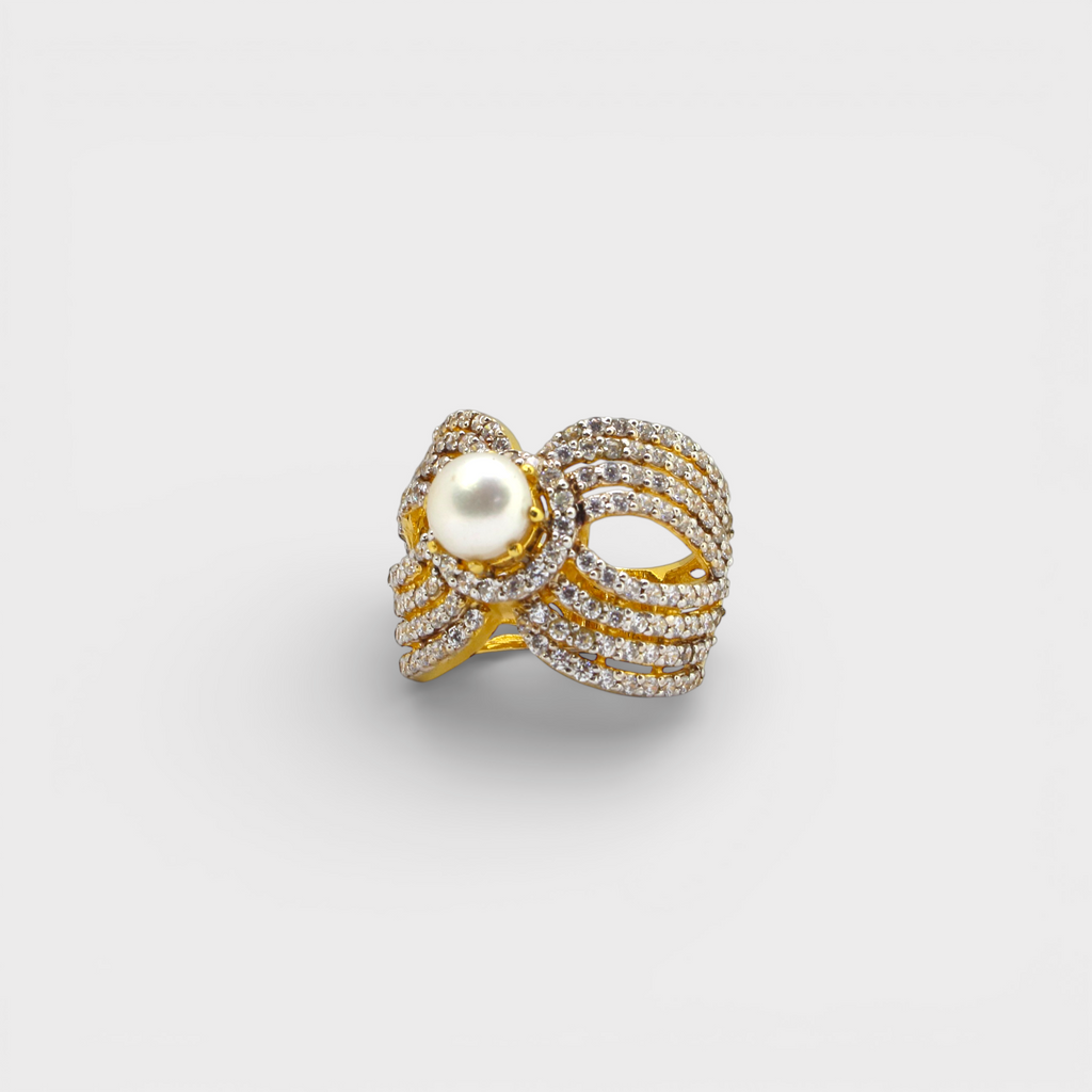 Pearl Bow Statement Ring