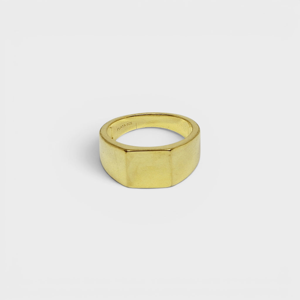 Gold Flat Signet Ring