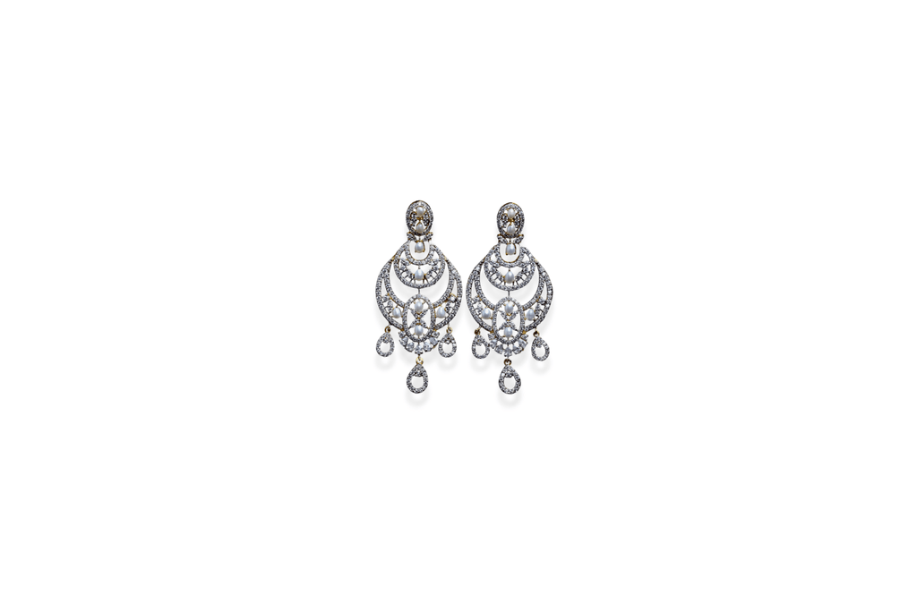 Opulent Pearl Cascade Chandelier Earrings - Monis Anas Jewellers