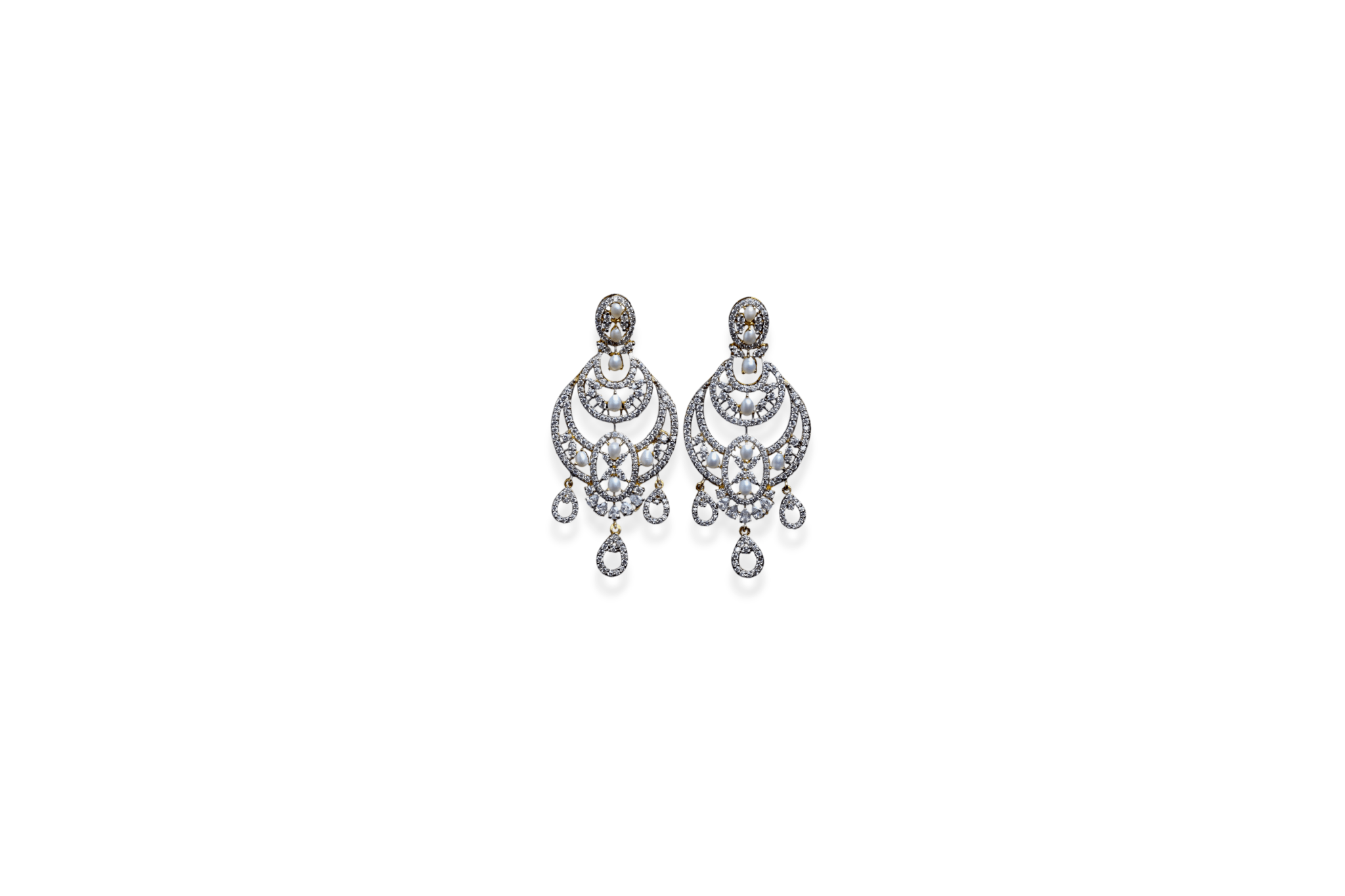 Opulent Pearl Cascade Chandelier Earrings - Monis Anas Jewellers
