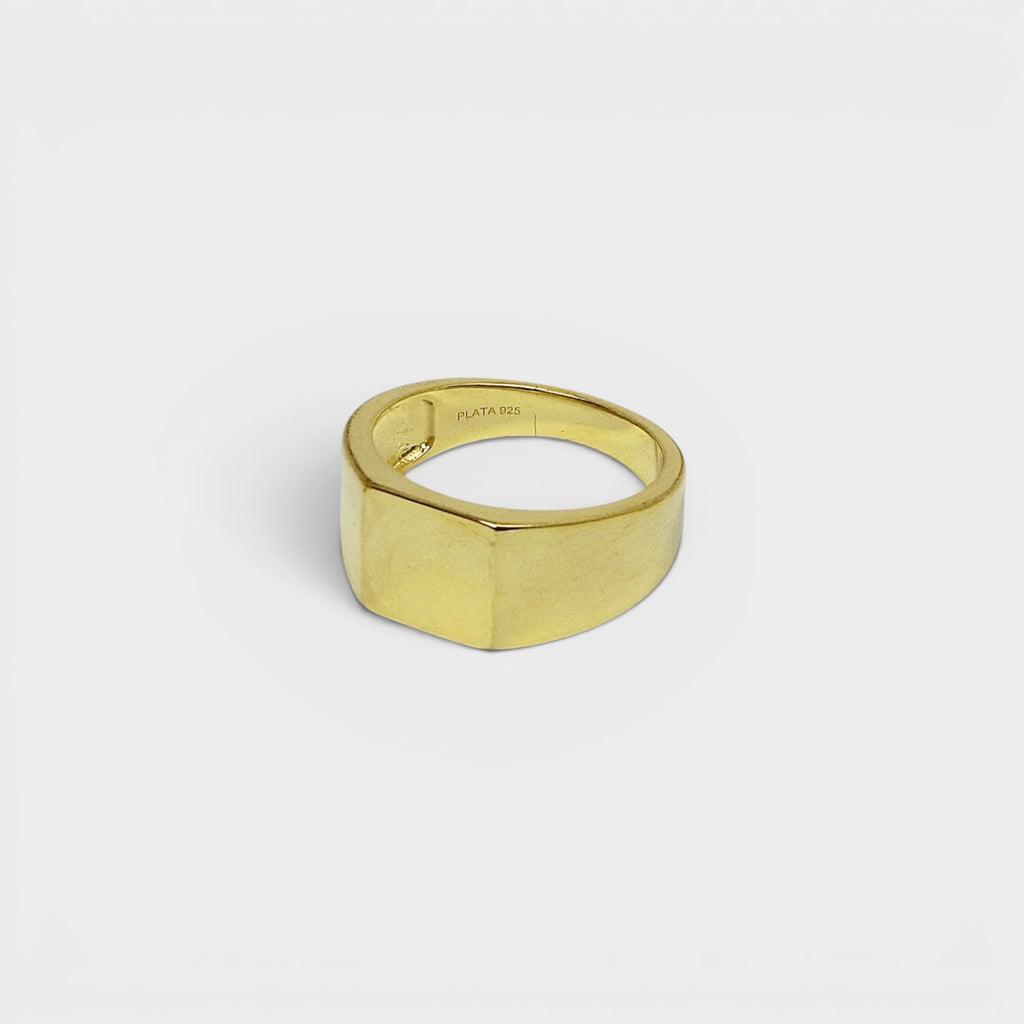 Gold Flat Signet Ring