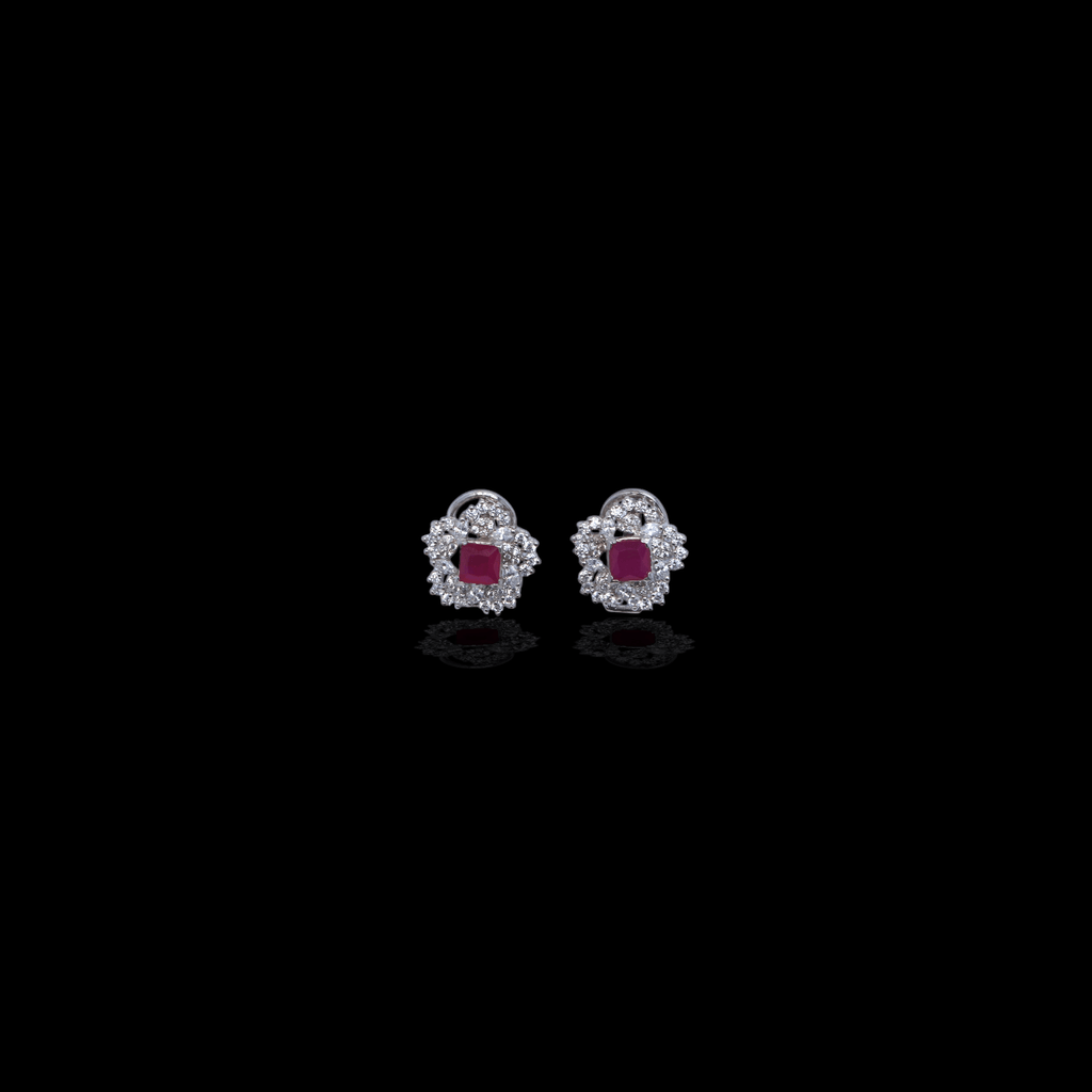 Royal Ruby Starburst Studs - Monis Anas Jewellers