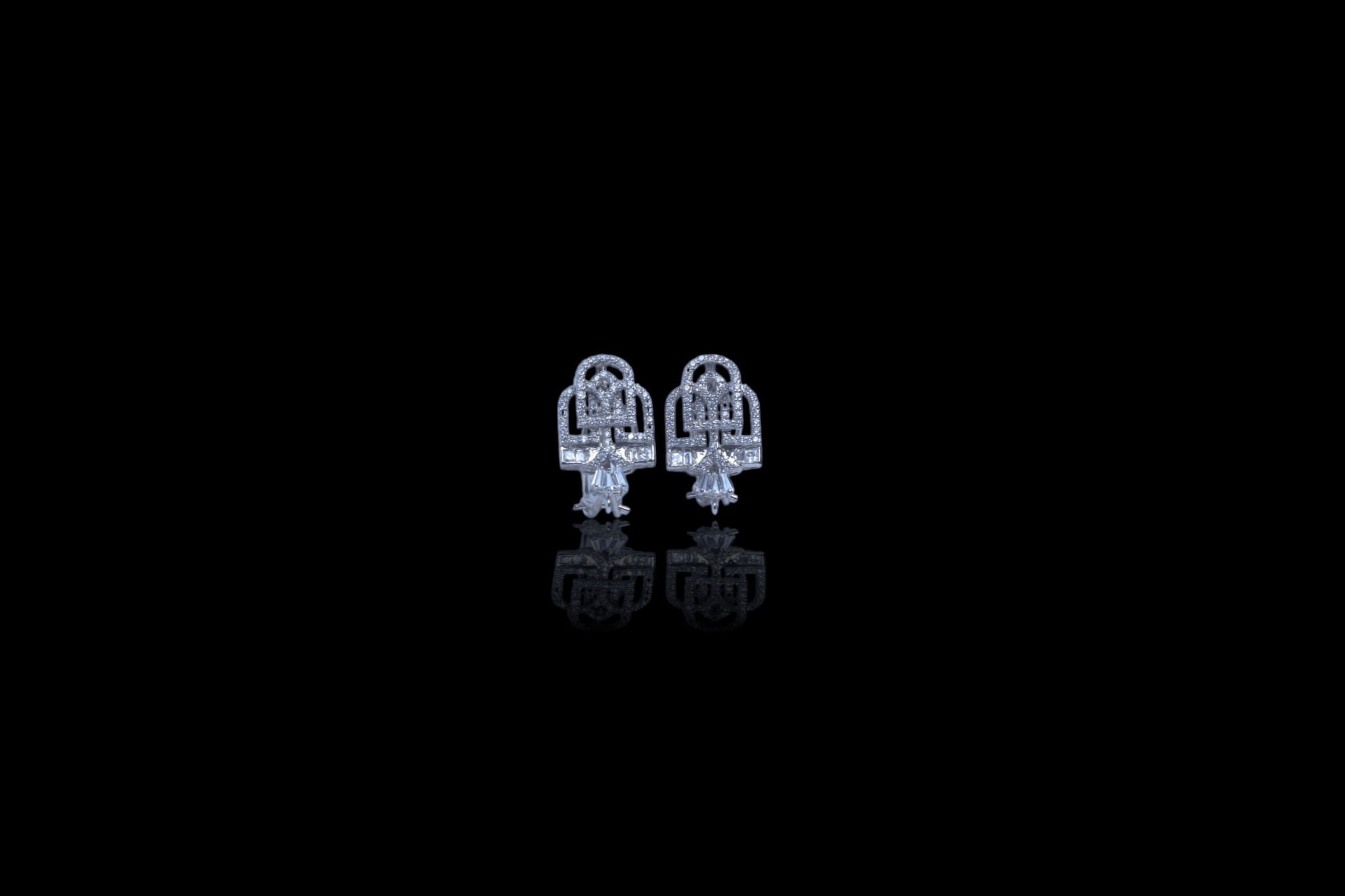 Regal Birdcage Chandelier Studs - Monis Anas Jewellers