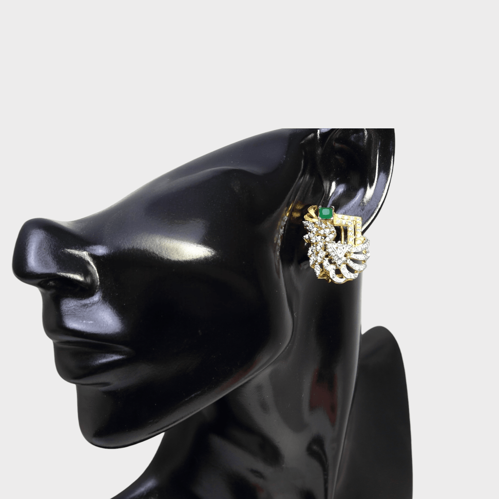 Emerald Serpent Studs - Monis Anas Jewellers