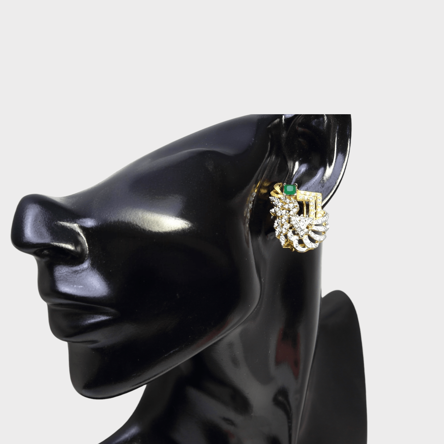 Emerald Serpent Studs - Monis Anas Jewellers