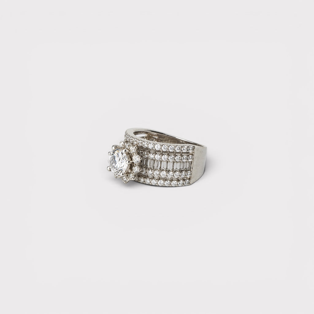 White Ice Multi-Row Ring