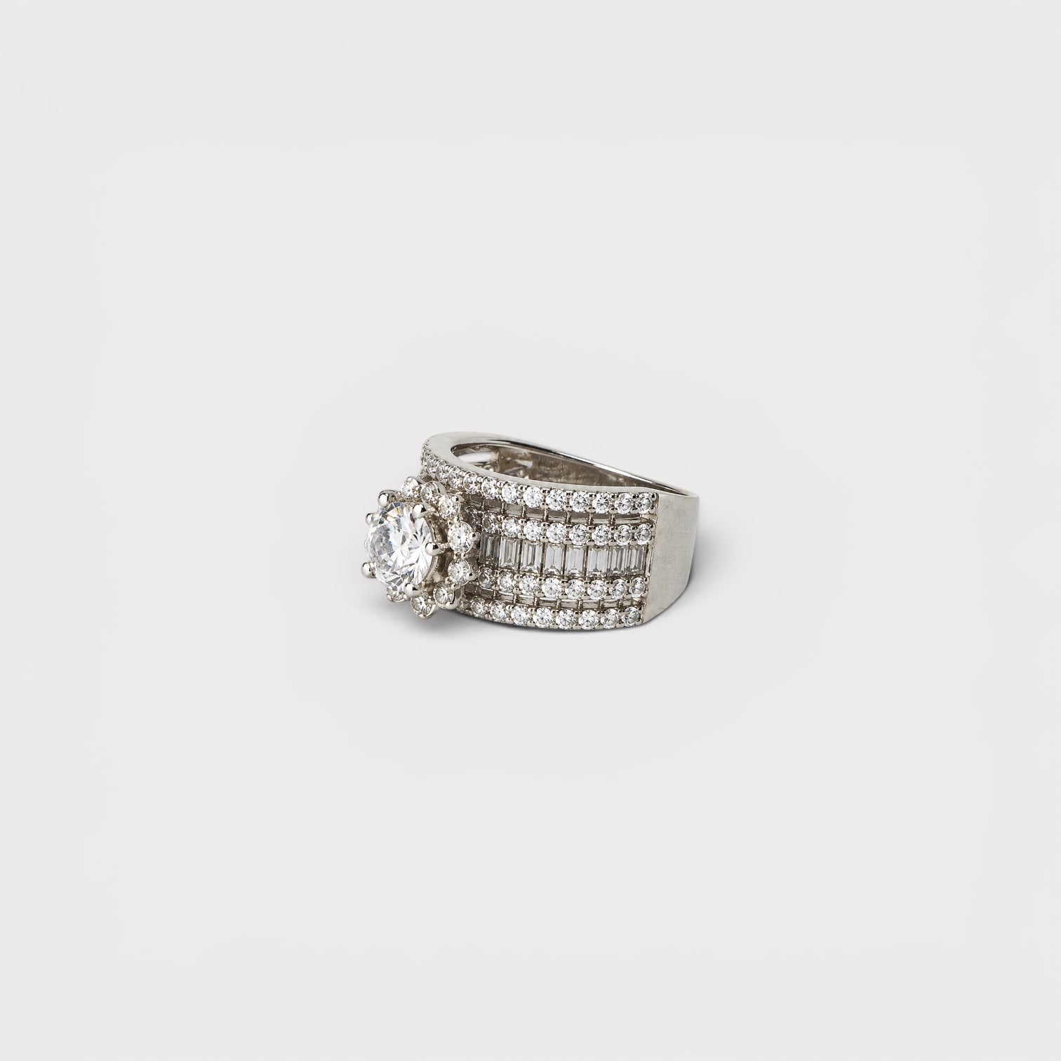 White Ice Multi-Row Ring