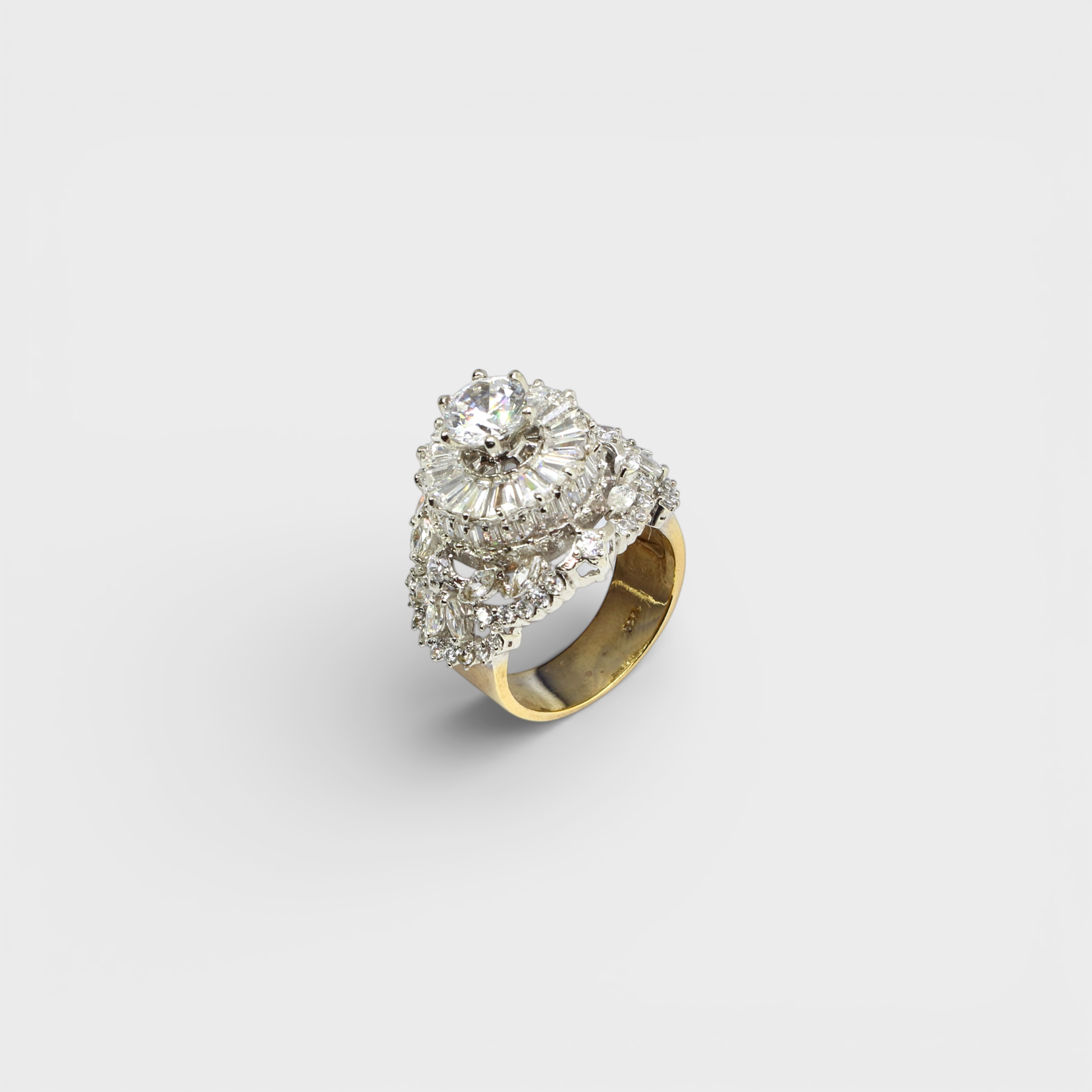 Imperial Halo Statement Ring – Multi-Layer CZ