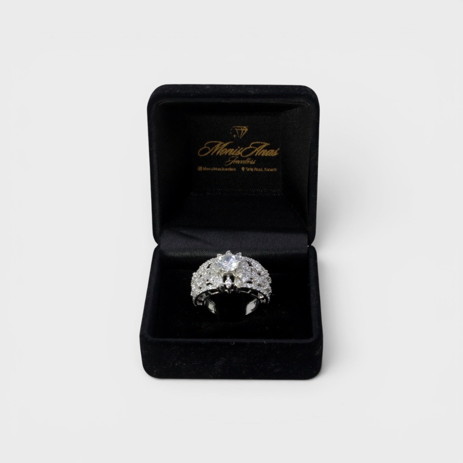 Crystal Starburst Wide Ring
