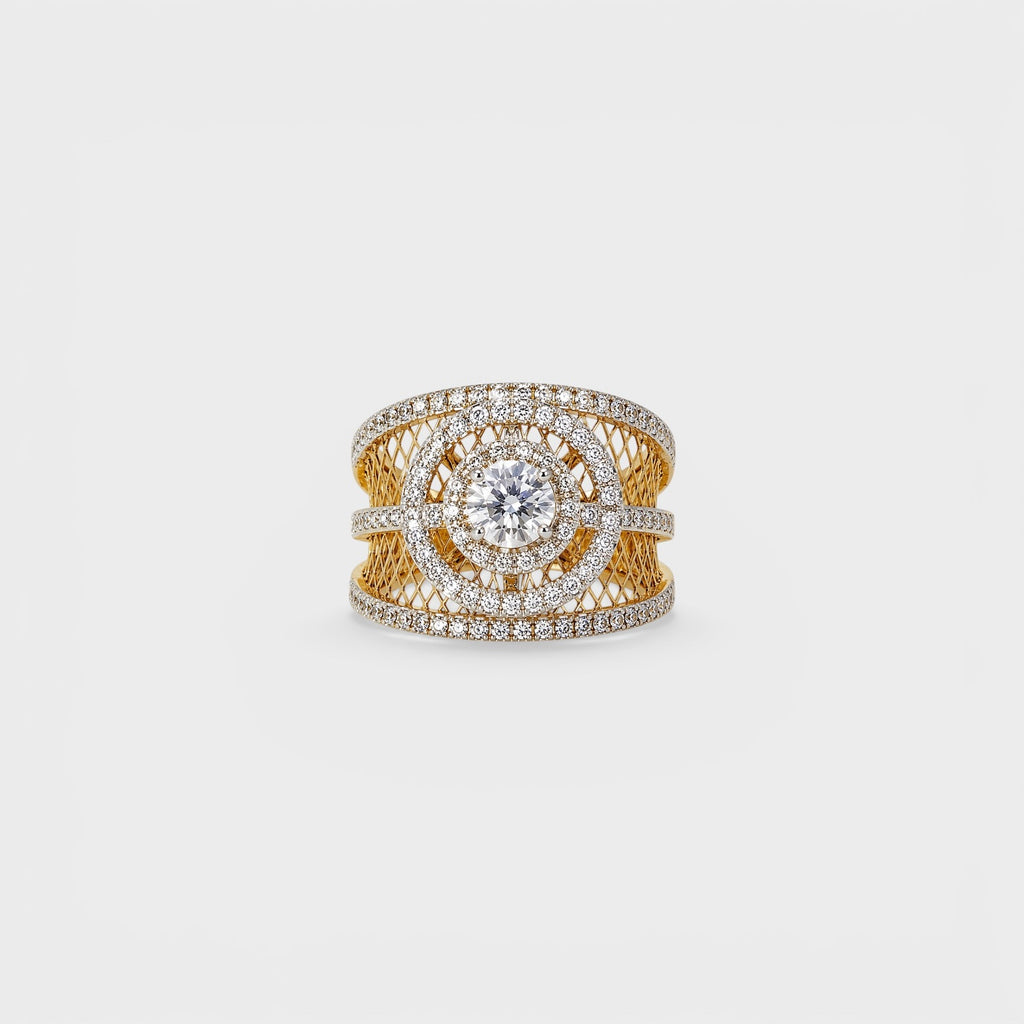 Golden Web Halo Ring