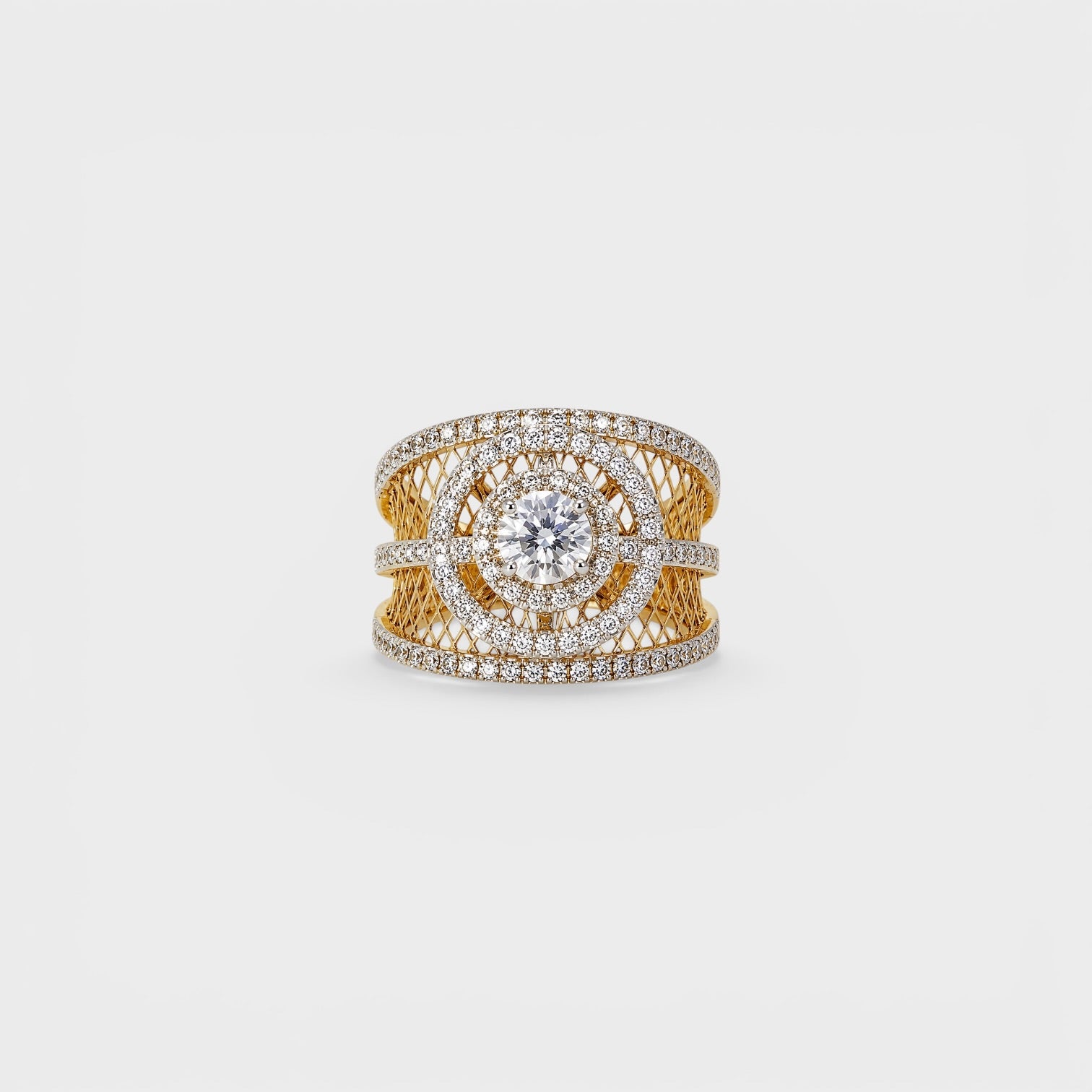 Golden Web Halo Ring