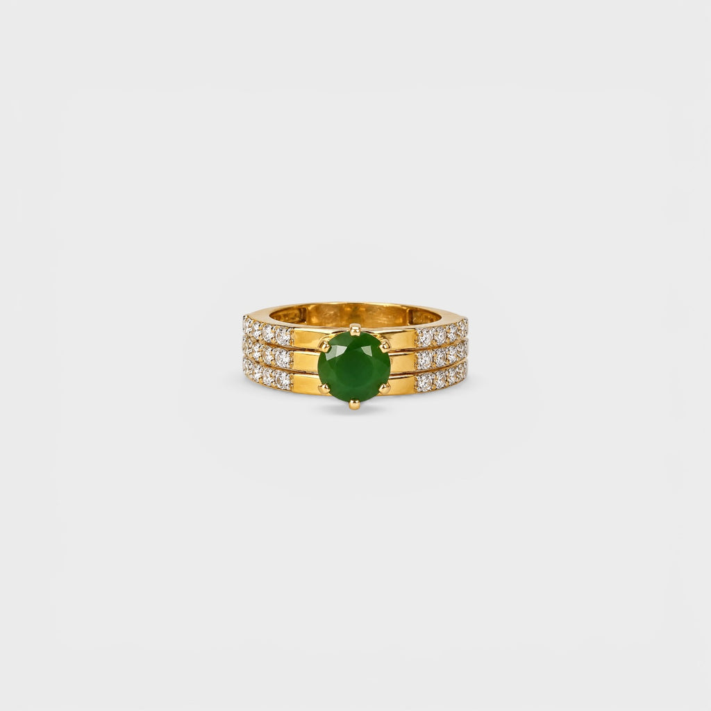 Emerald Gold Stack Ring