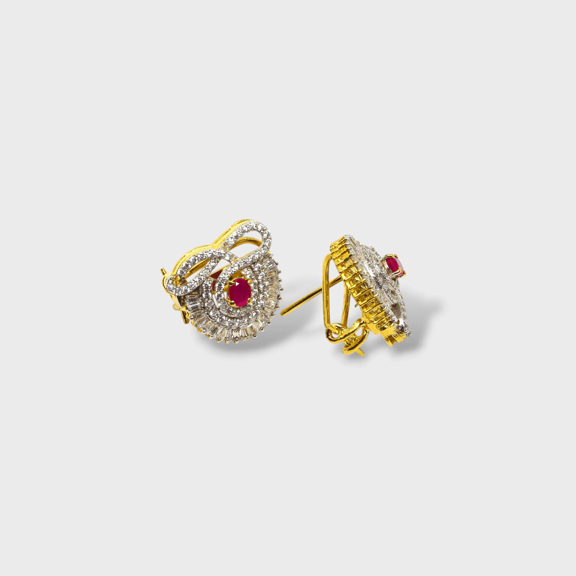 Ruby Vortex Studs - Monis Anas Jewellers