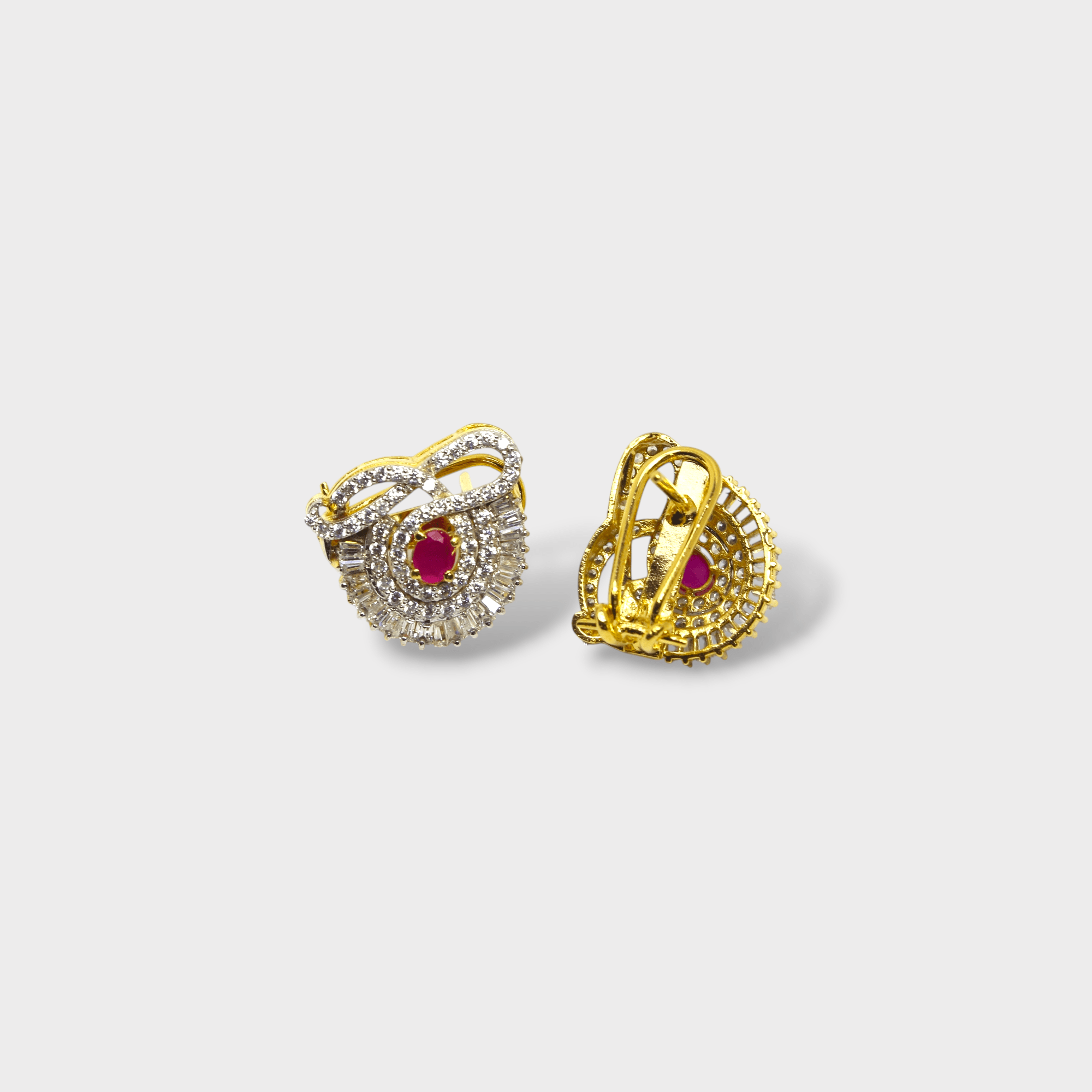 Ruby Vortex Studs - Monis Anas Jewellers