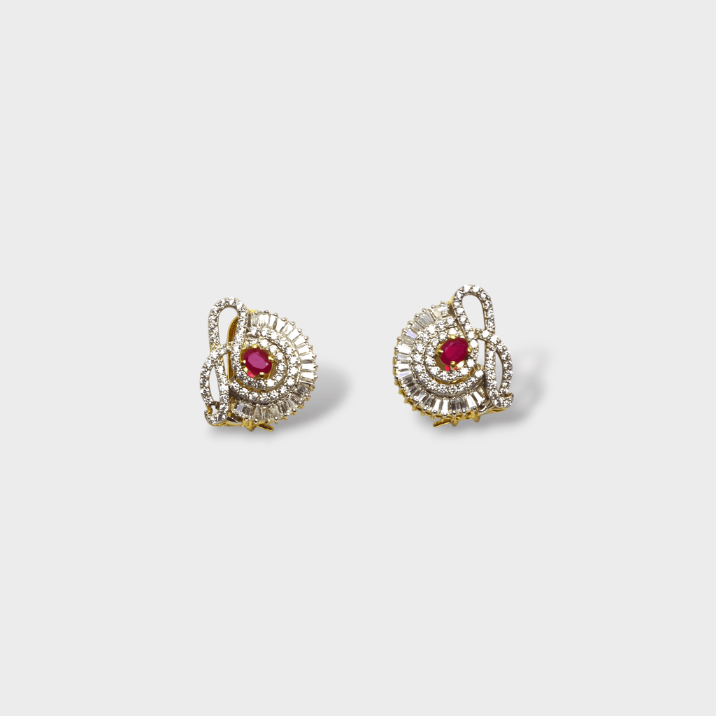 Ruby Vortex Studs - Monis Anas Jewellers
