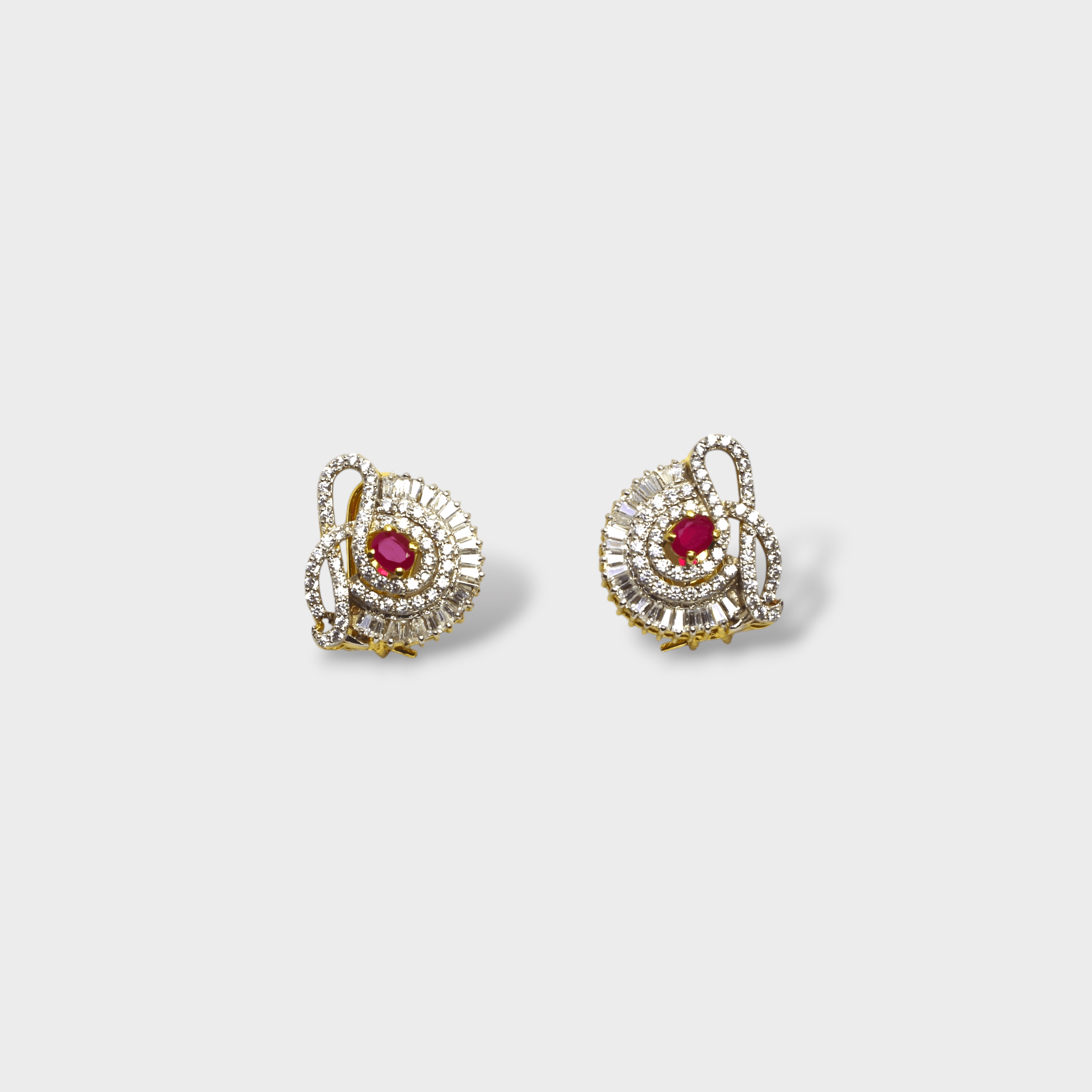 Ruby Vortex Studs - Monis Anas Jewellers