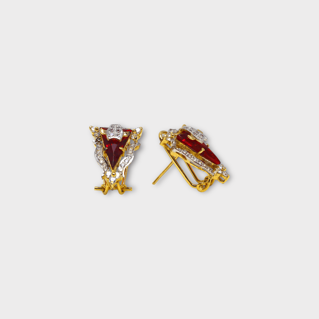 Scarlet Phoenix Studs - Monis Anas Jewellers