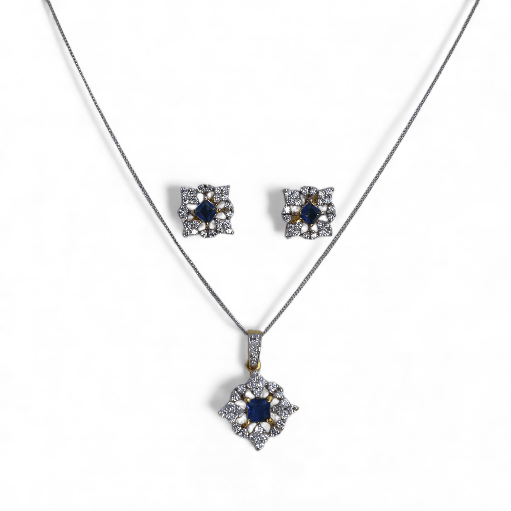 Royal Sapphire Blossom Locket Suite - Monis Anas Jewellers