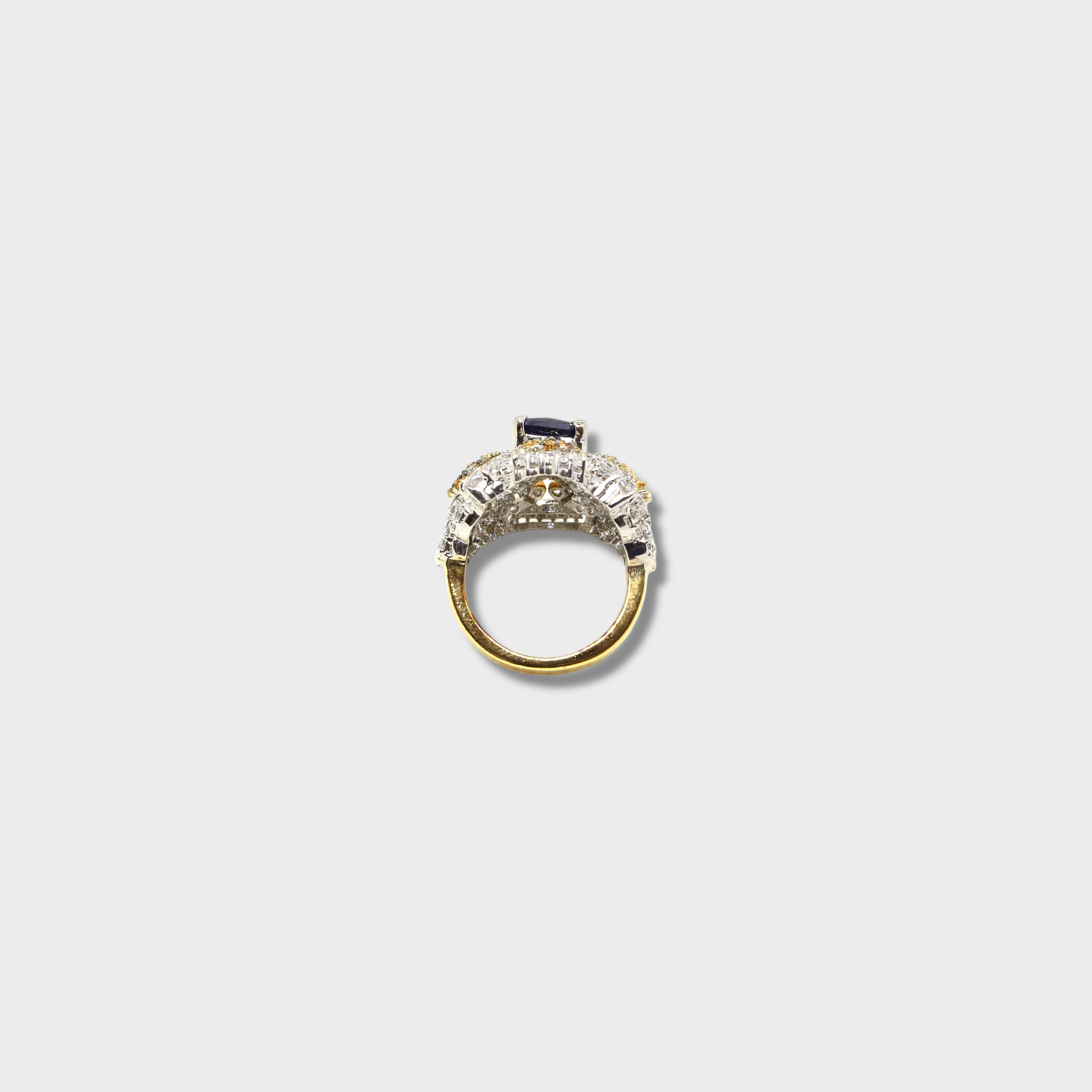 Sapphire Fleur-de-Lis Halo Ring