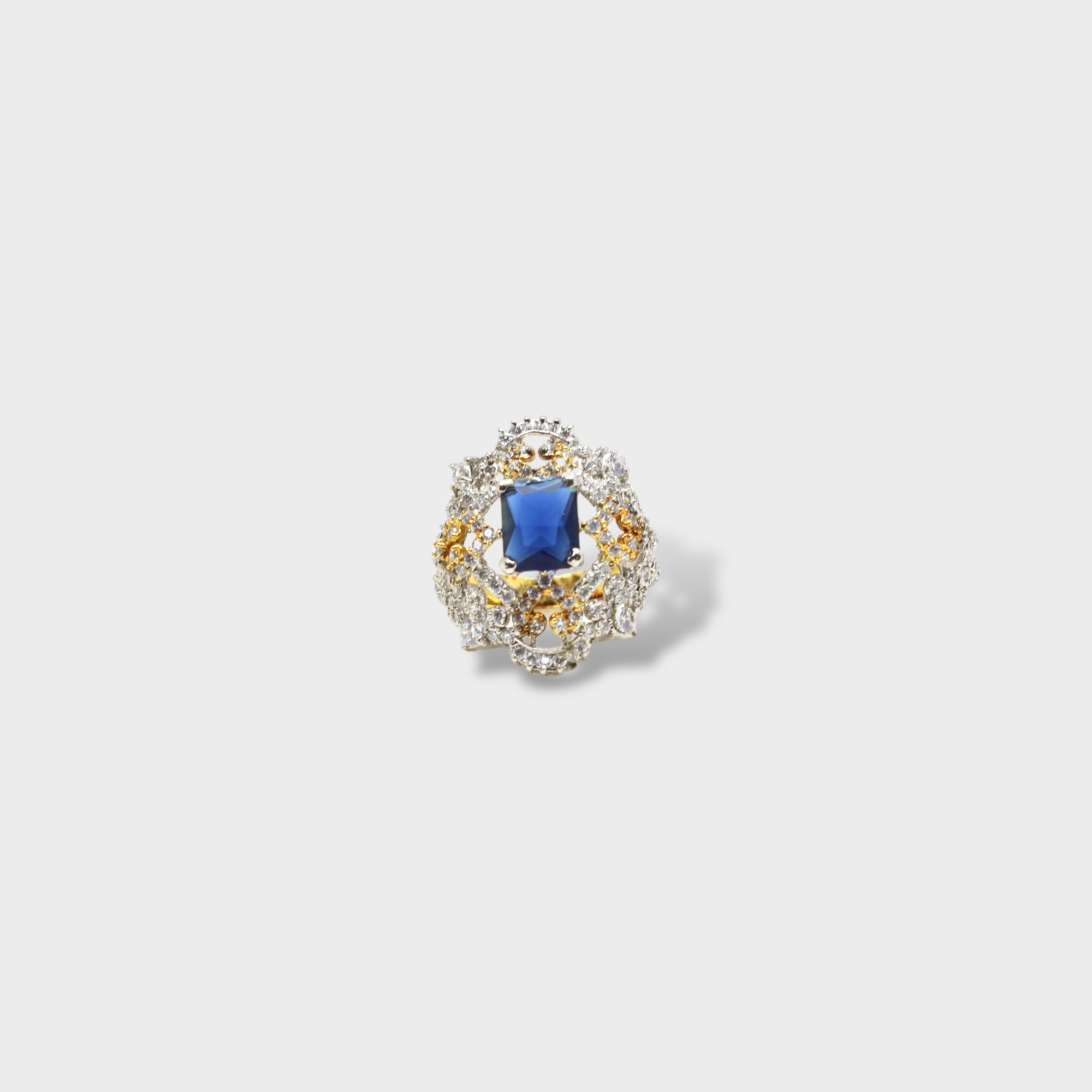 Sapphire Fleur-de-Lis Halo Ring