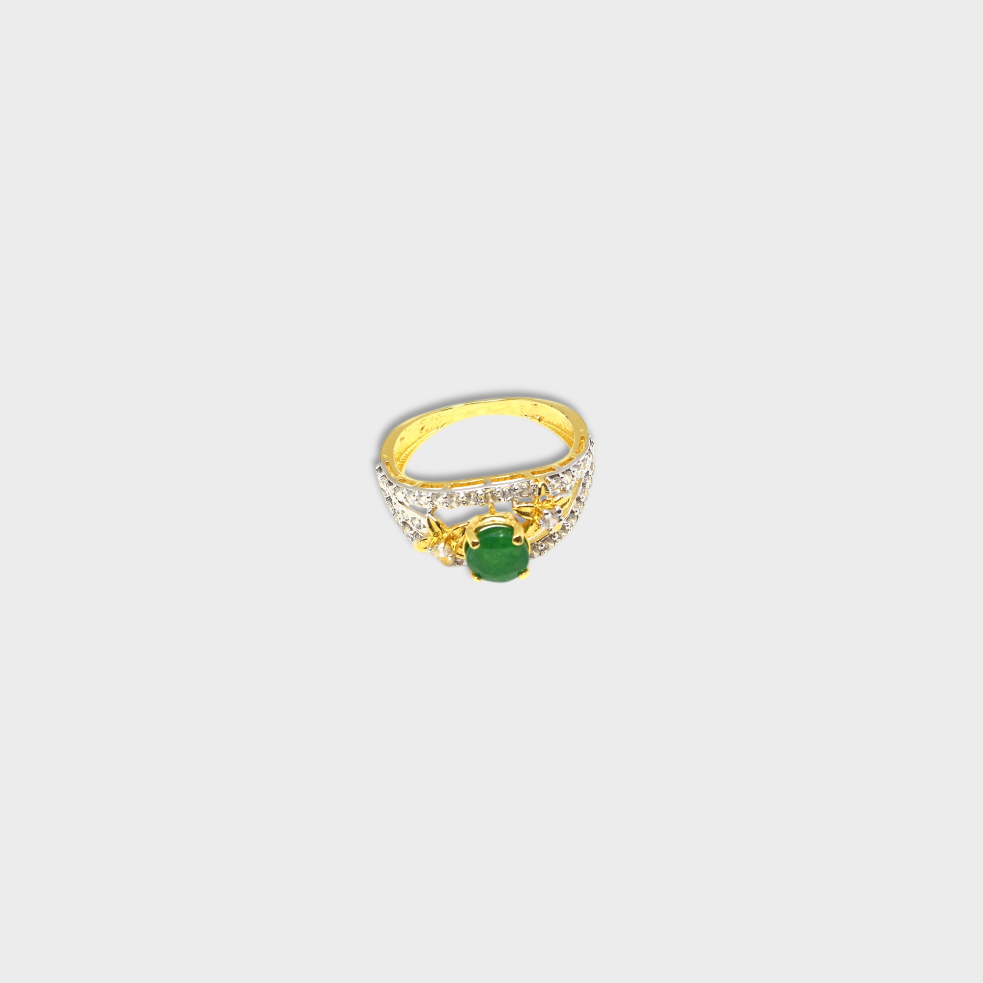 Emerald Lotus Solitaire Ring