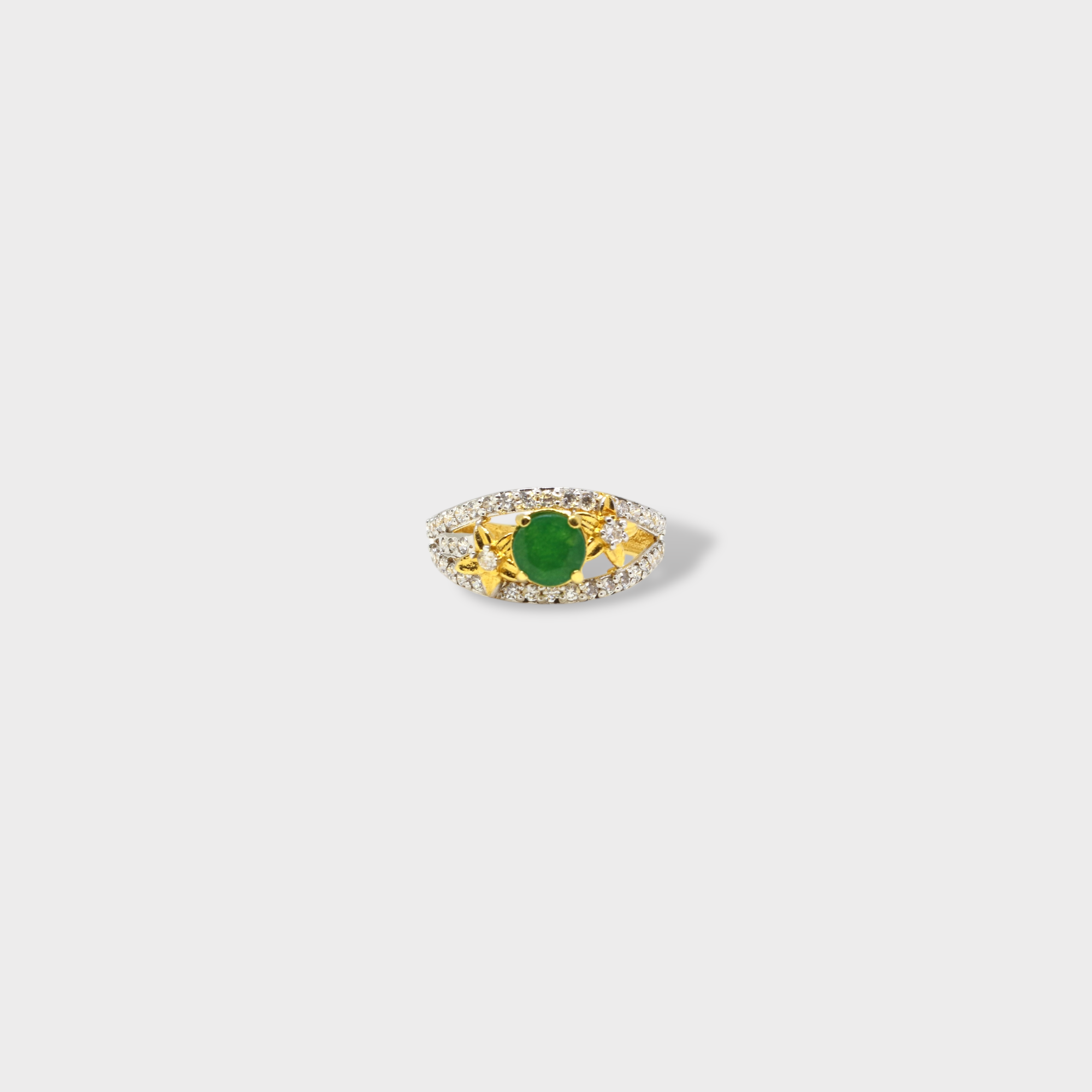 Emerald Lotus Solitaire Ring