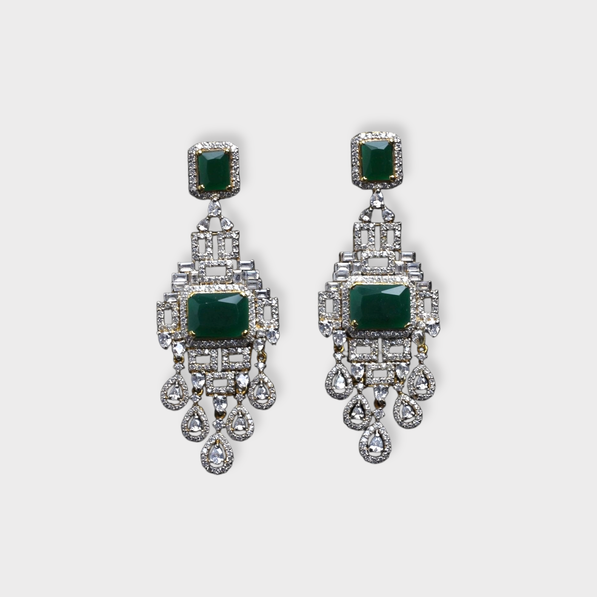 Imperial Emerald Cascade Chandelier Earrings
