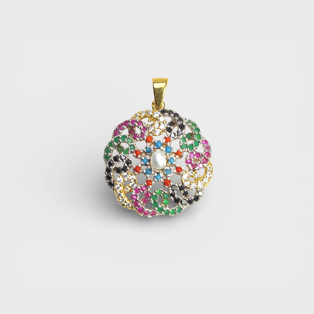 Rainbow Floral Pearl & Multicolor Gemstone Set