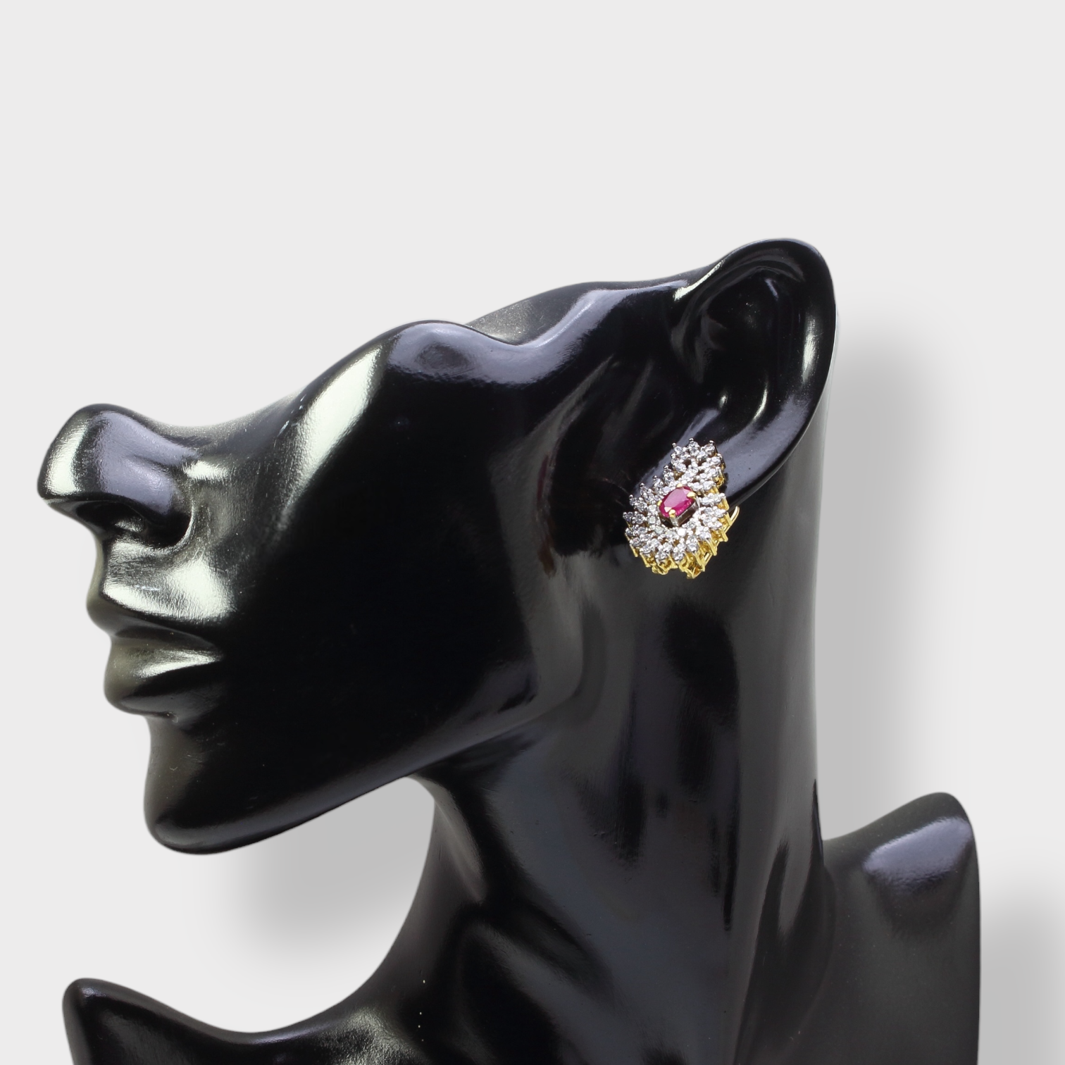 Ruby Floral Petal Drop Earrings